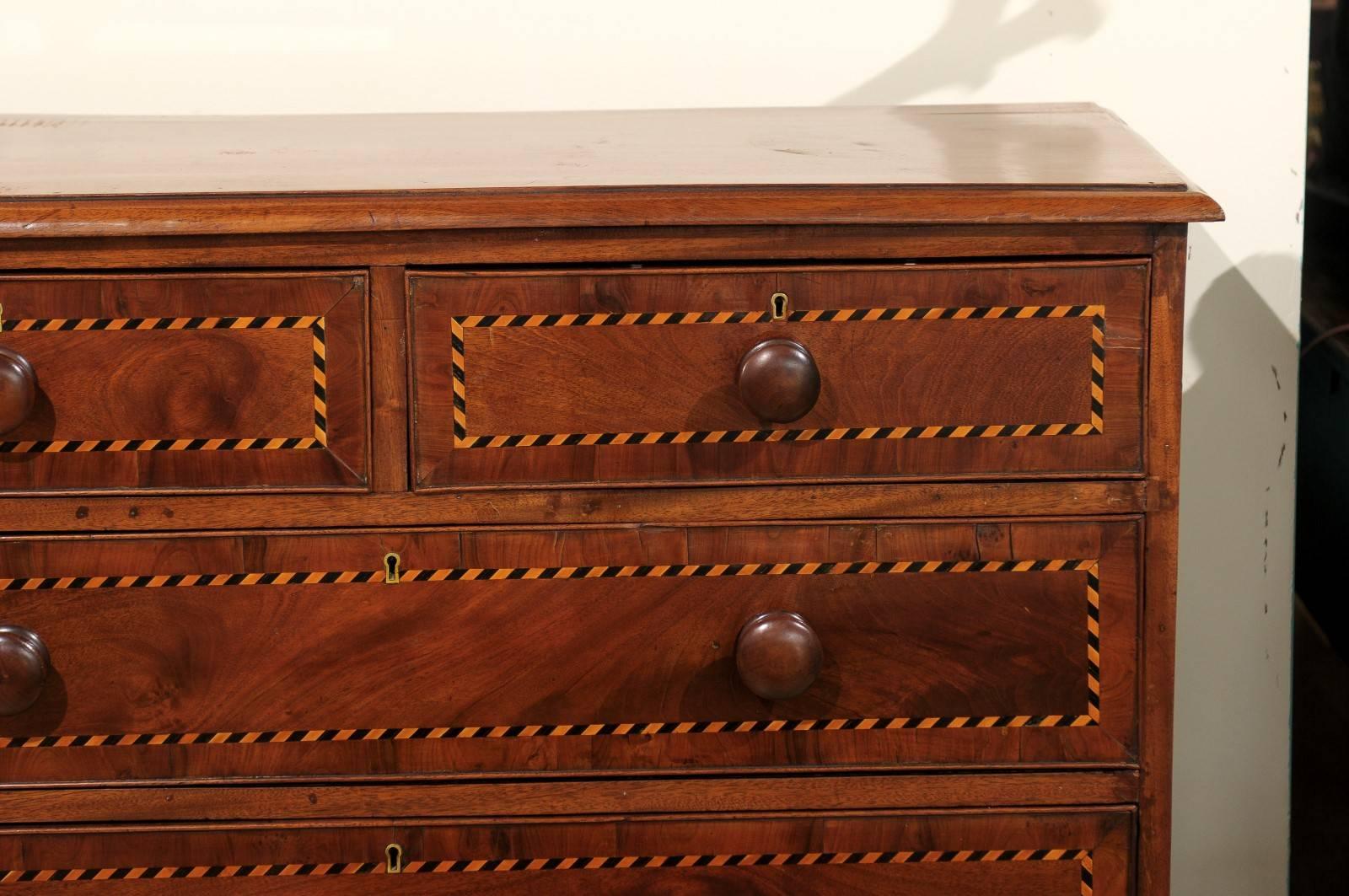 19th Century English Mahogany Chest For Sale