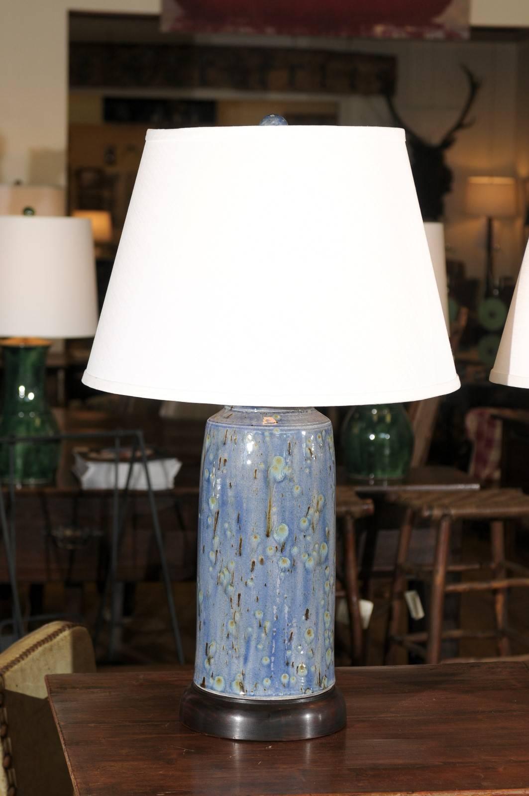 American Pair of Charlie West Pottery Lamps