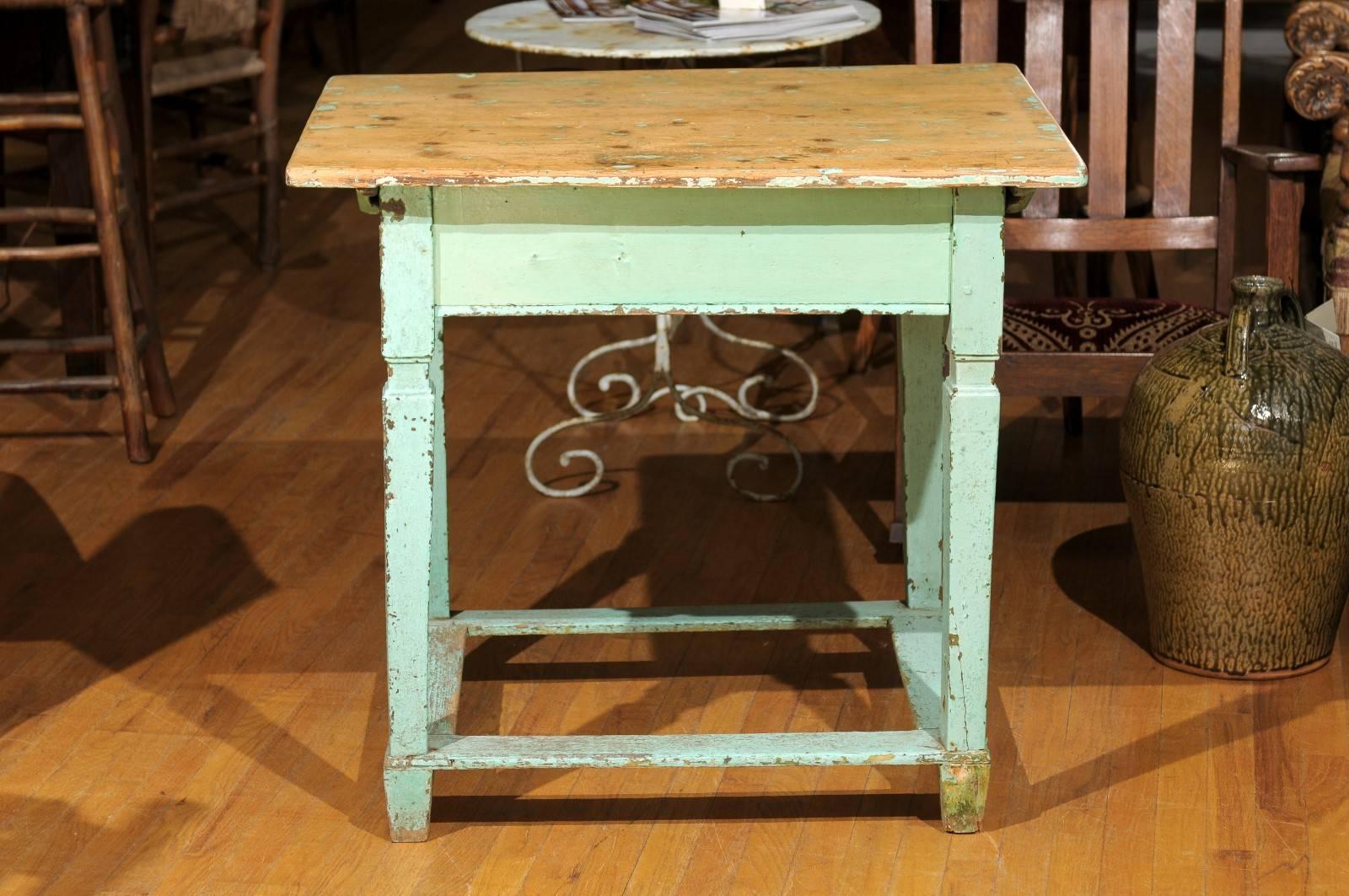 Painted Pine Table In Fair Condition For Sale In Atlanta, GA