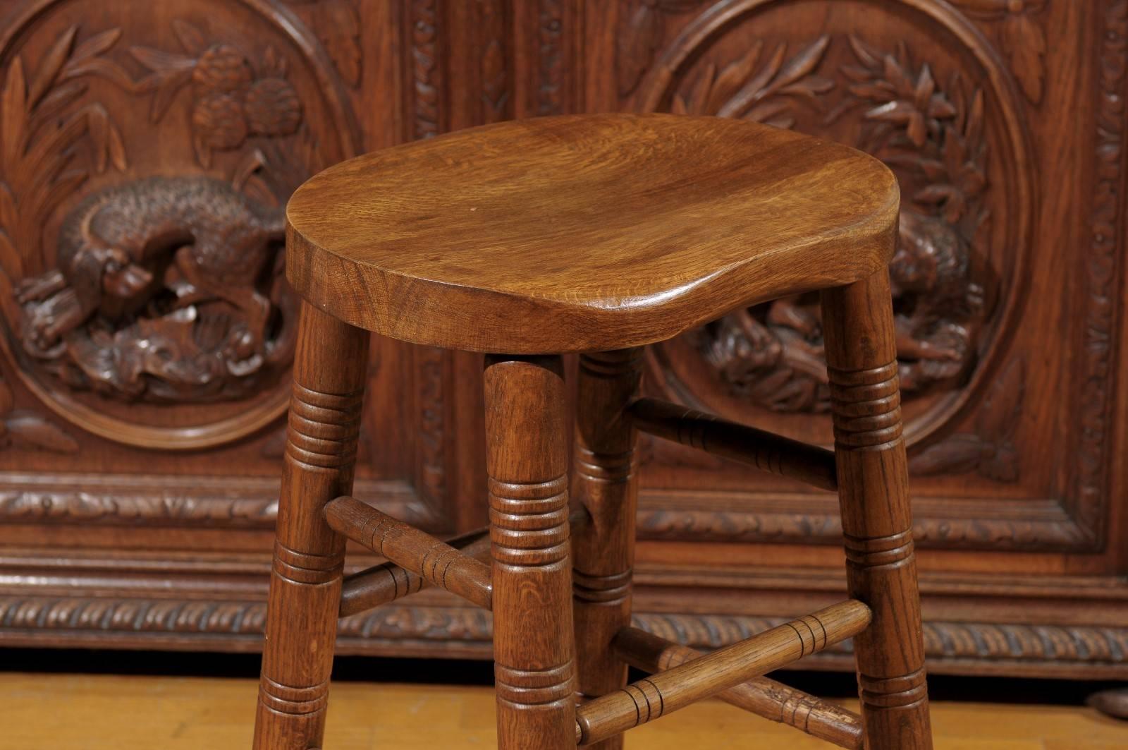 Elm English Bum Stool, Late 19th Century