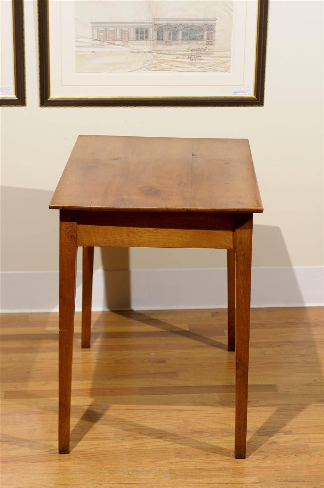 English French Cherry Side Table with Drawer, circa 1880