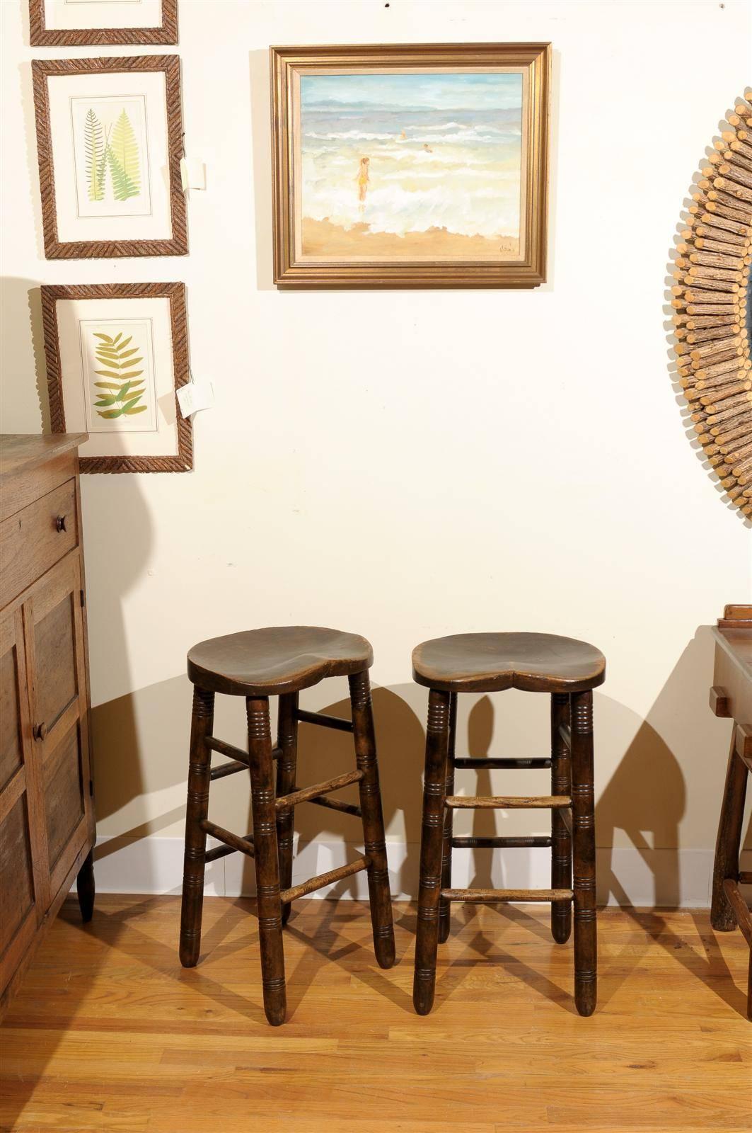 British Colonial English Saddle Seat Stools