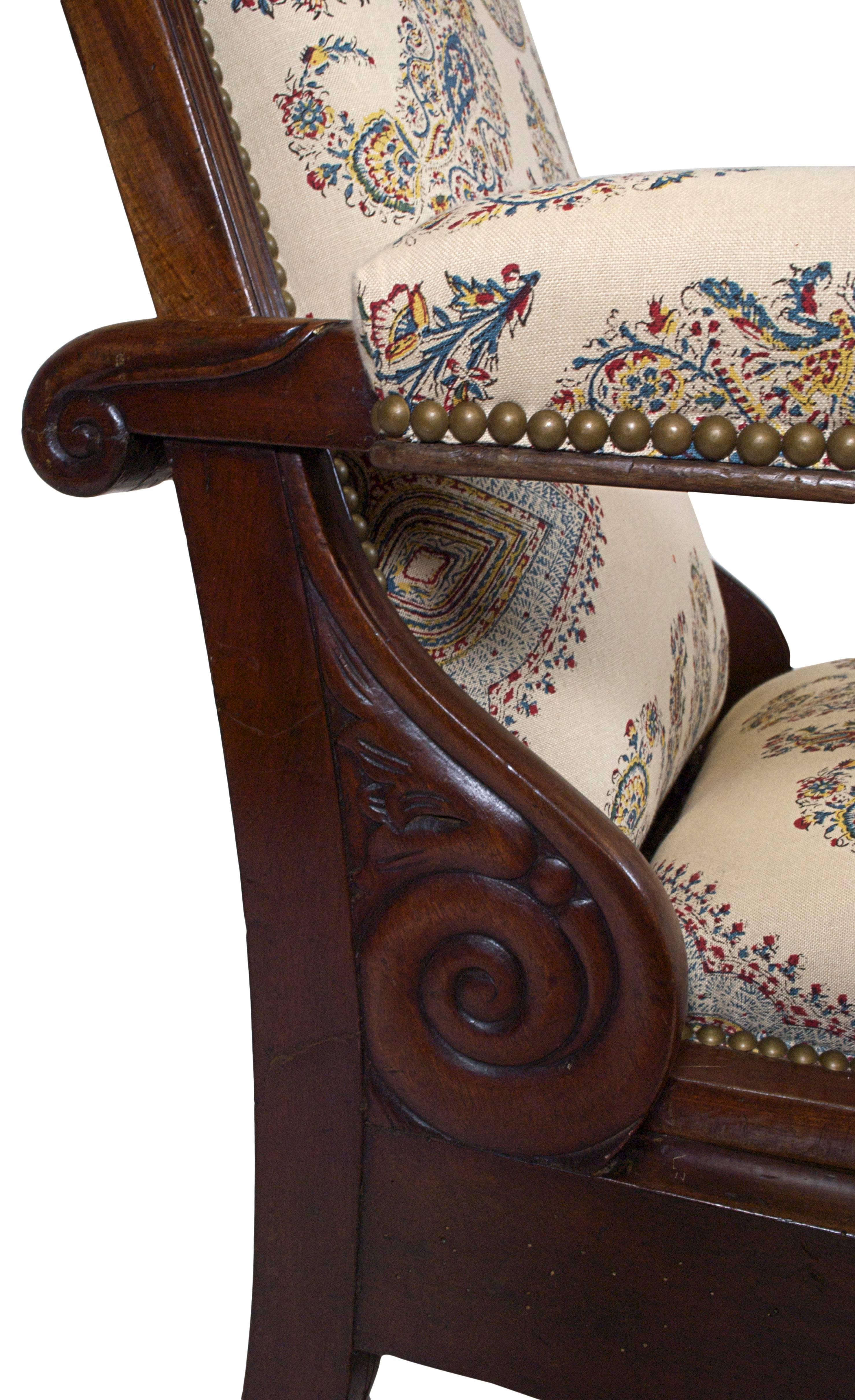 red paisley chair