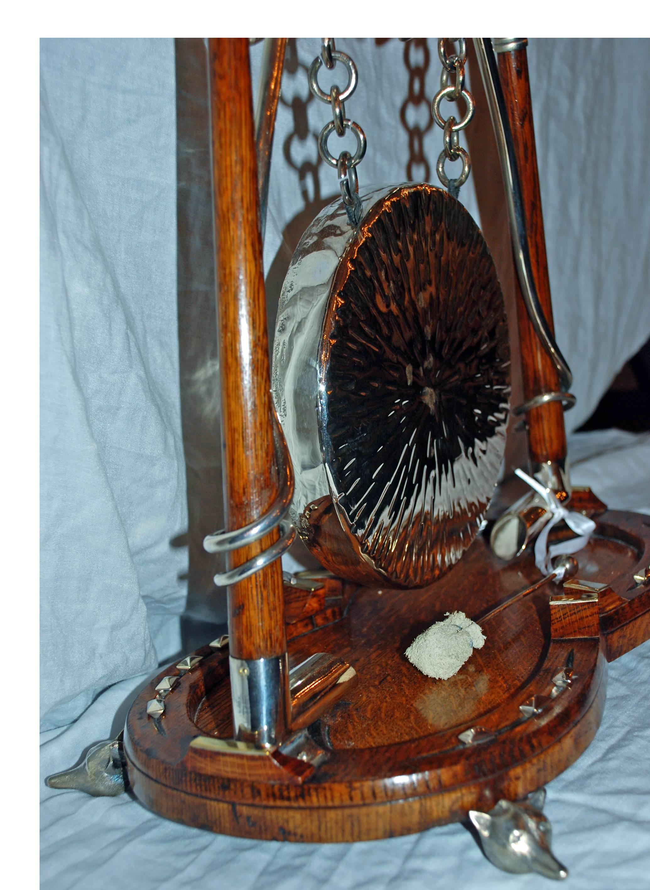 19th Century Antique English Victorian Fox Hunt Gong, circa 1880