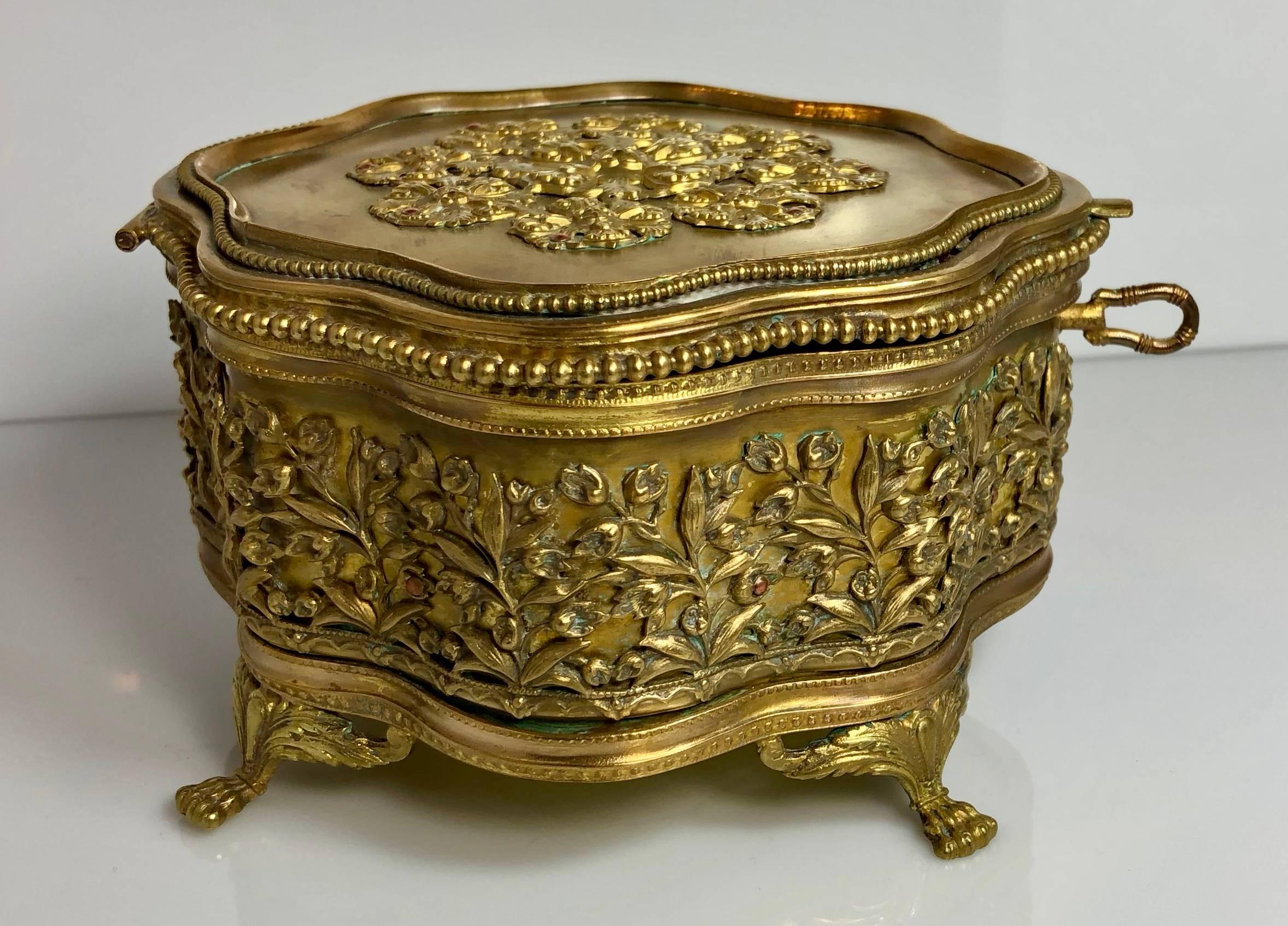19th Century Antique French Gold Bronze Box, circa 1890-1910