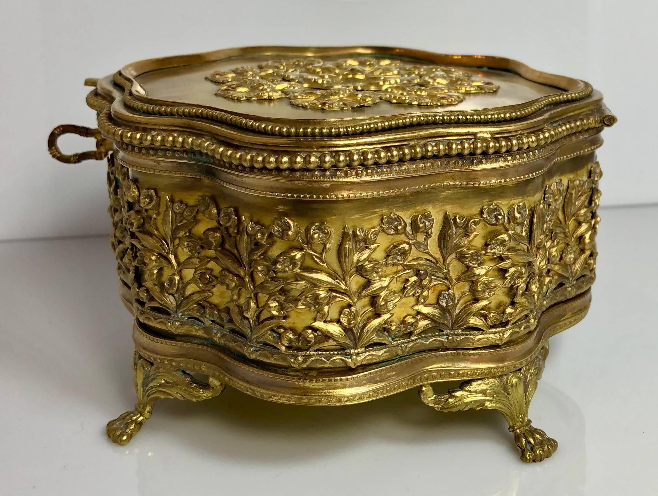 Antique French Gold Bronze Box, circa 1890-1910 In Excellent Condition In New Orleans, LA