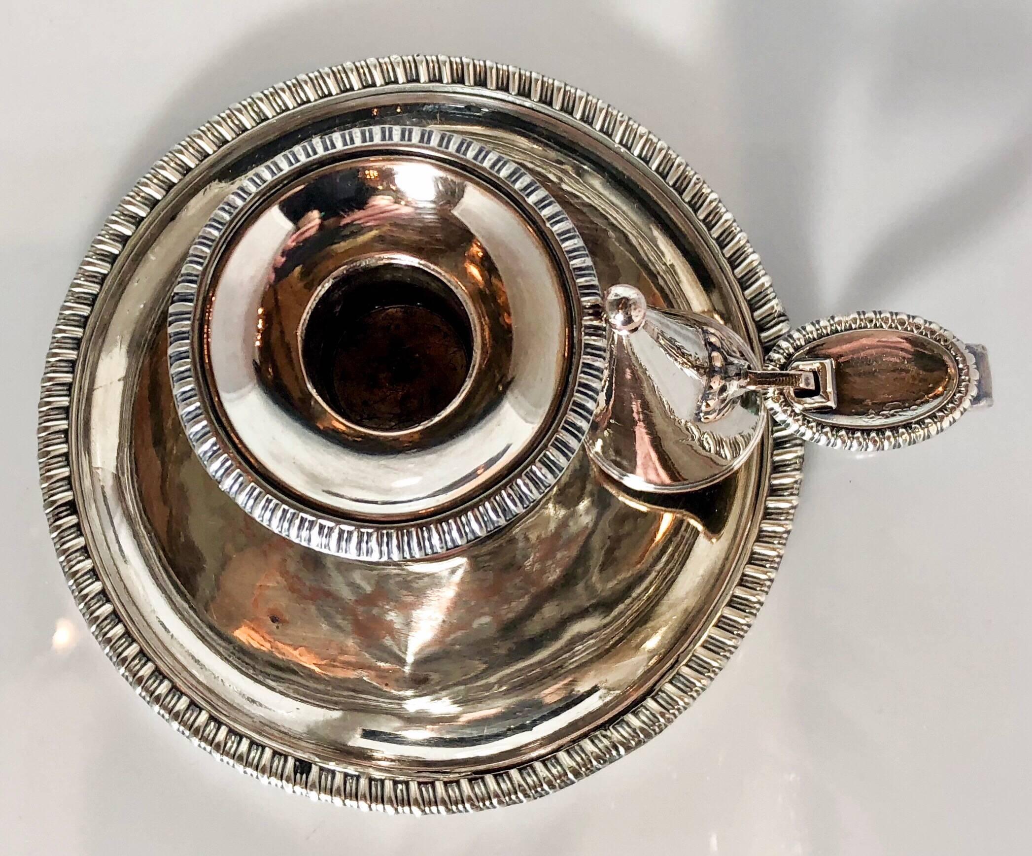 Antique English Sheffield Silver Plated Candlestick Signed Matthew Boulton In Excellent Condition In New Orleans, LA