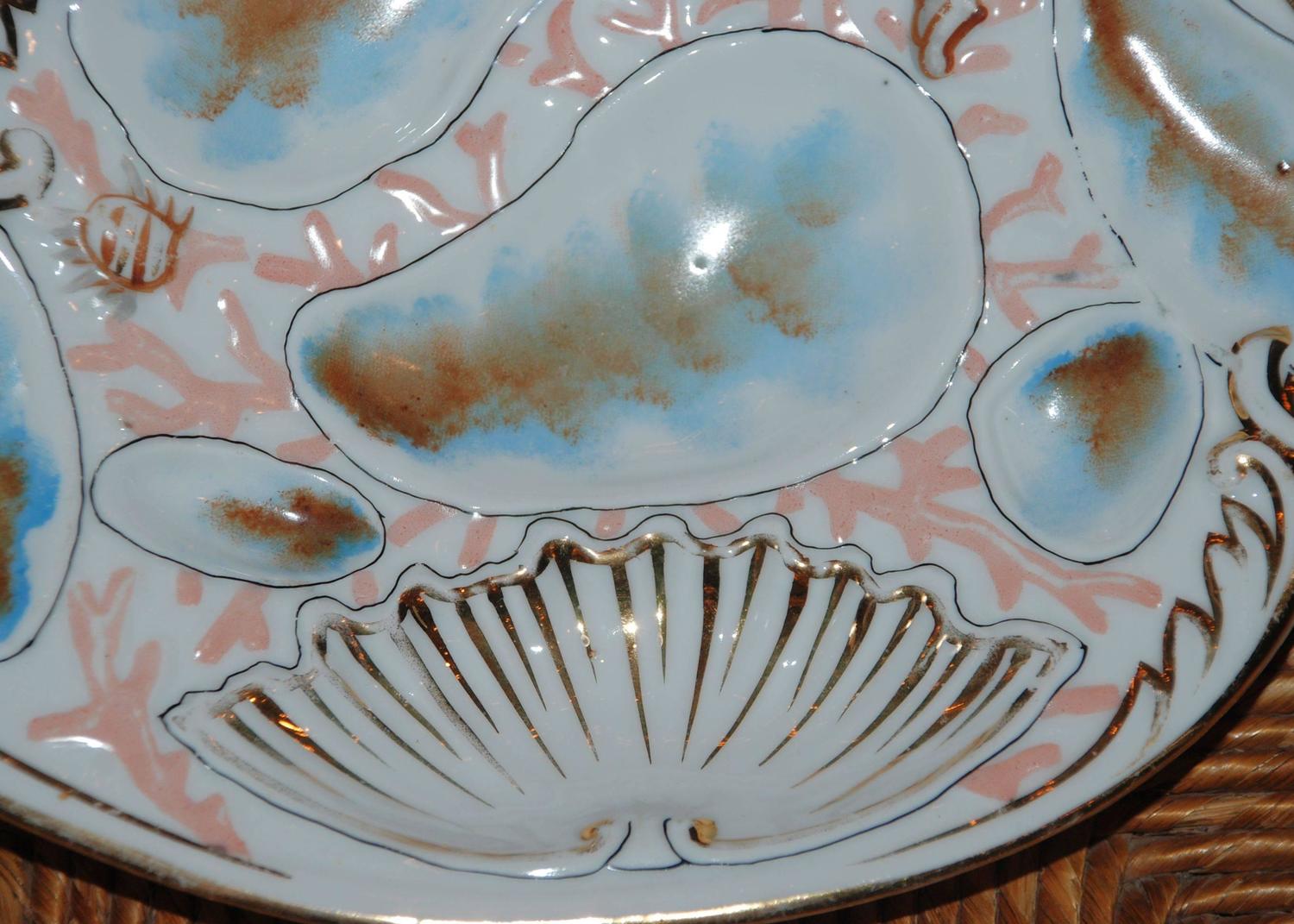 Antique Oyster Plate For Sale at 1stdibs