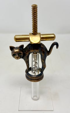 Estate German Monopol Uzbek Black Cat Corkscrew with Autopuller, Circa 1920-1940