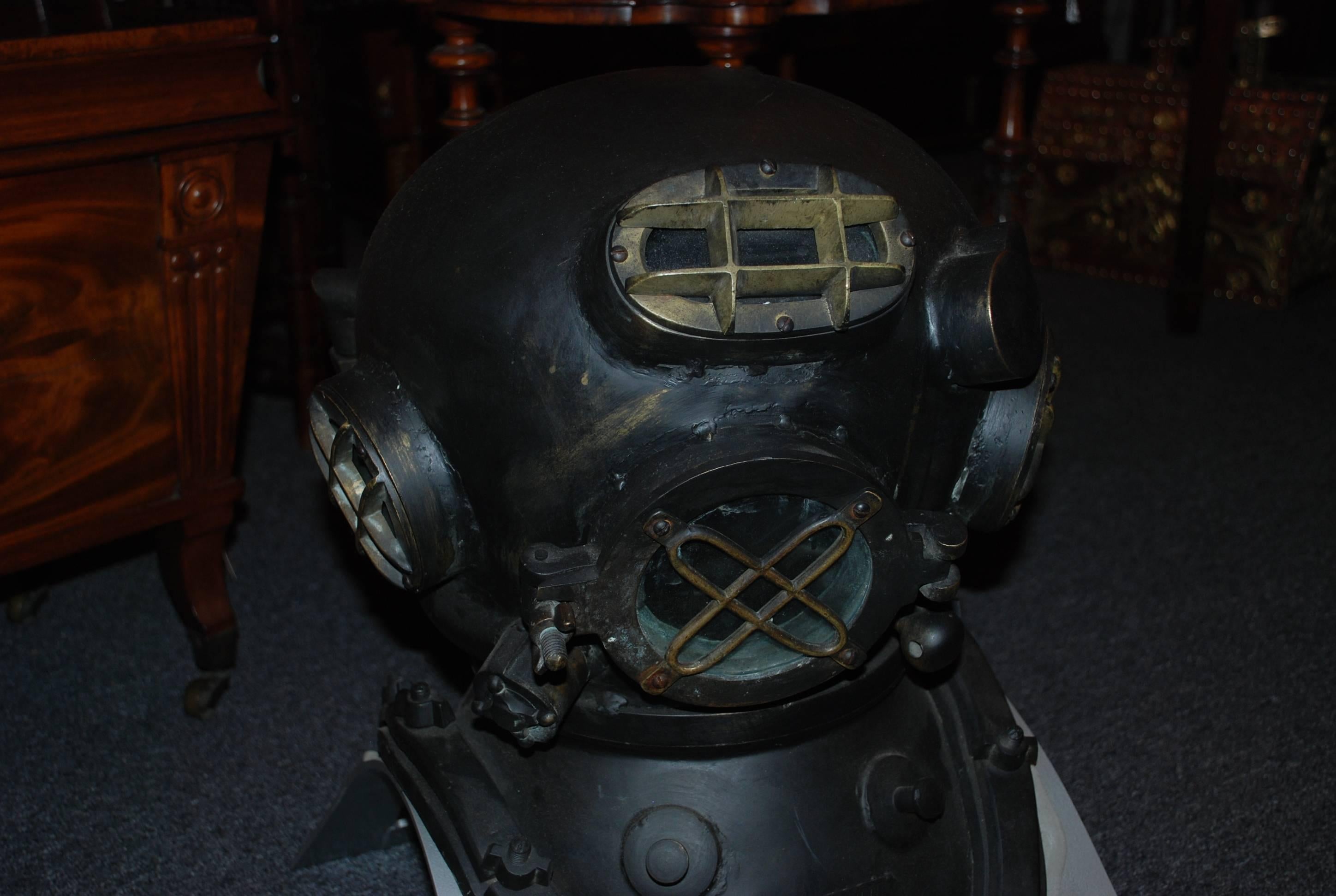 Estate Bronze Morse Mark V diving helmet reproduction.