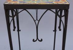 1920s Wrought Iron California Tile Table
