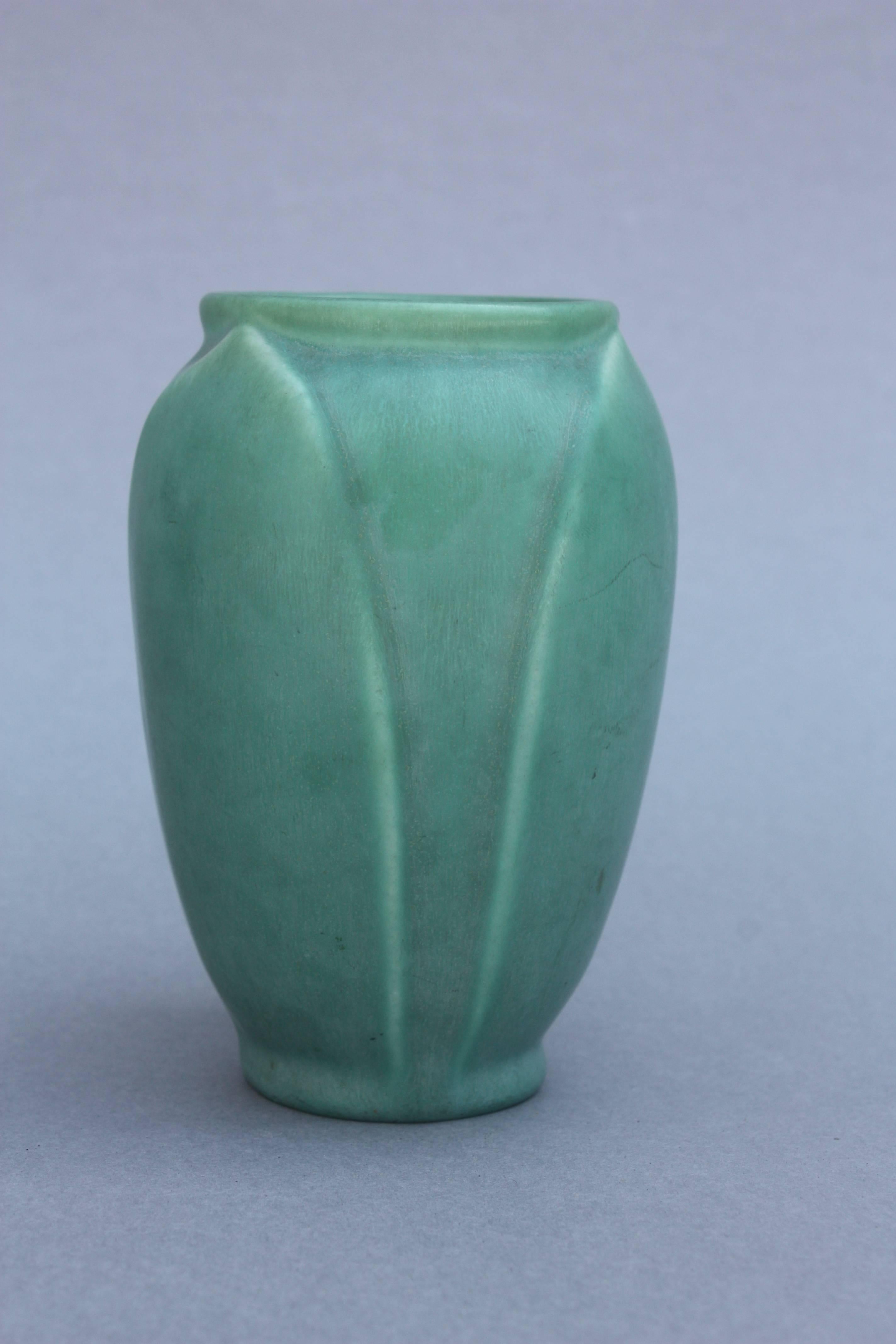 Pair of Matte Green Rookwood Vases 1