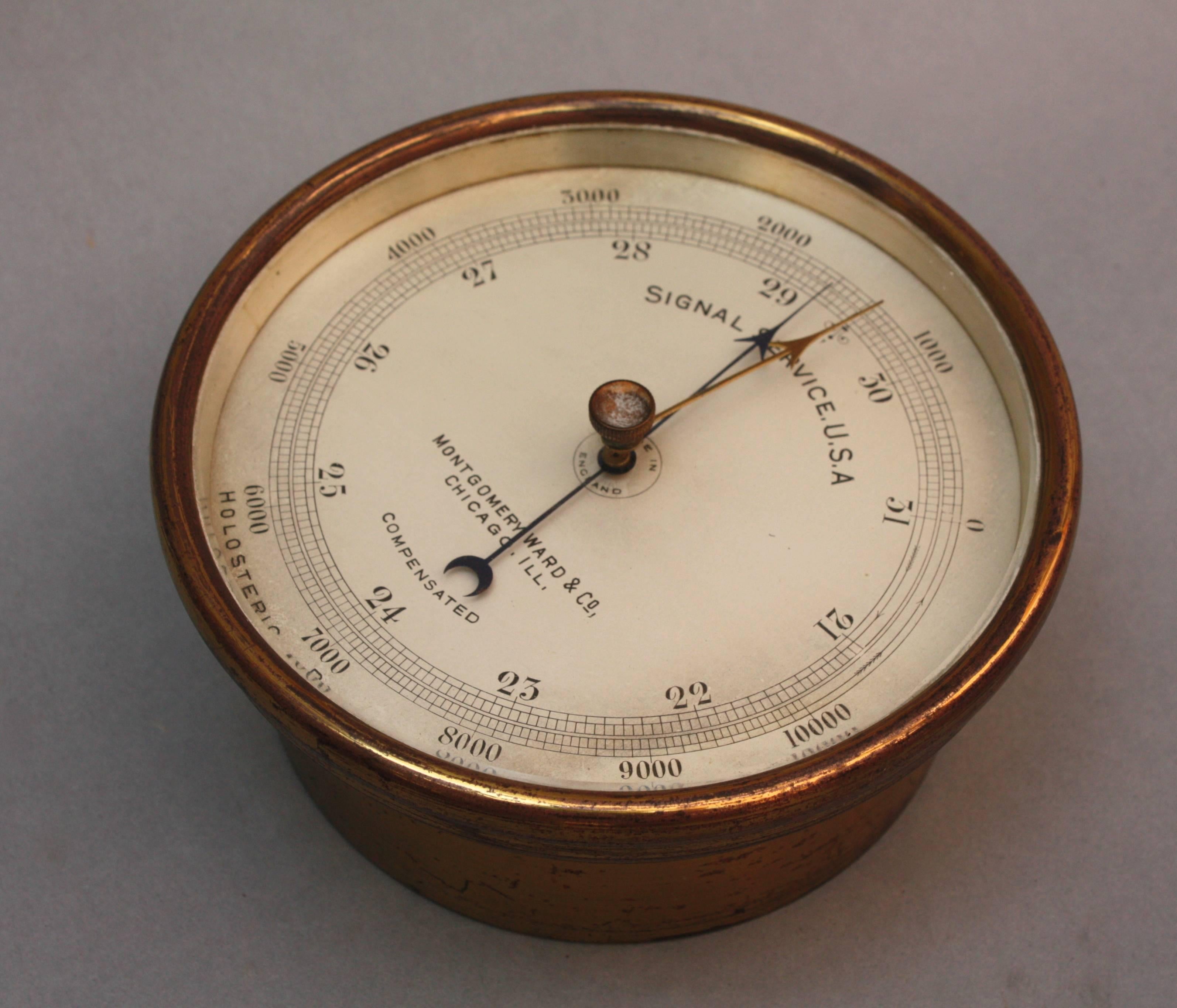 Brass Barometer in Original Case In Good Condition In Pasadena, CA