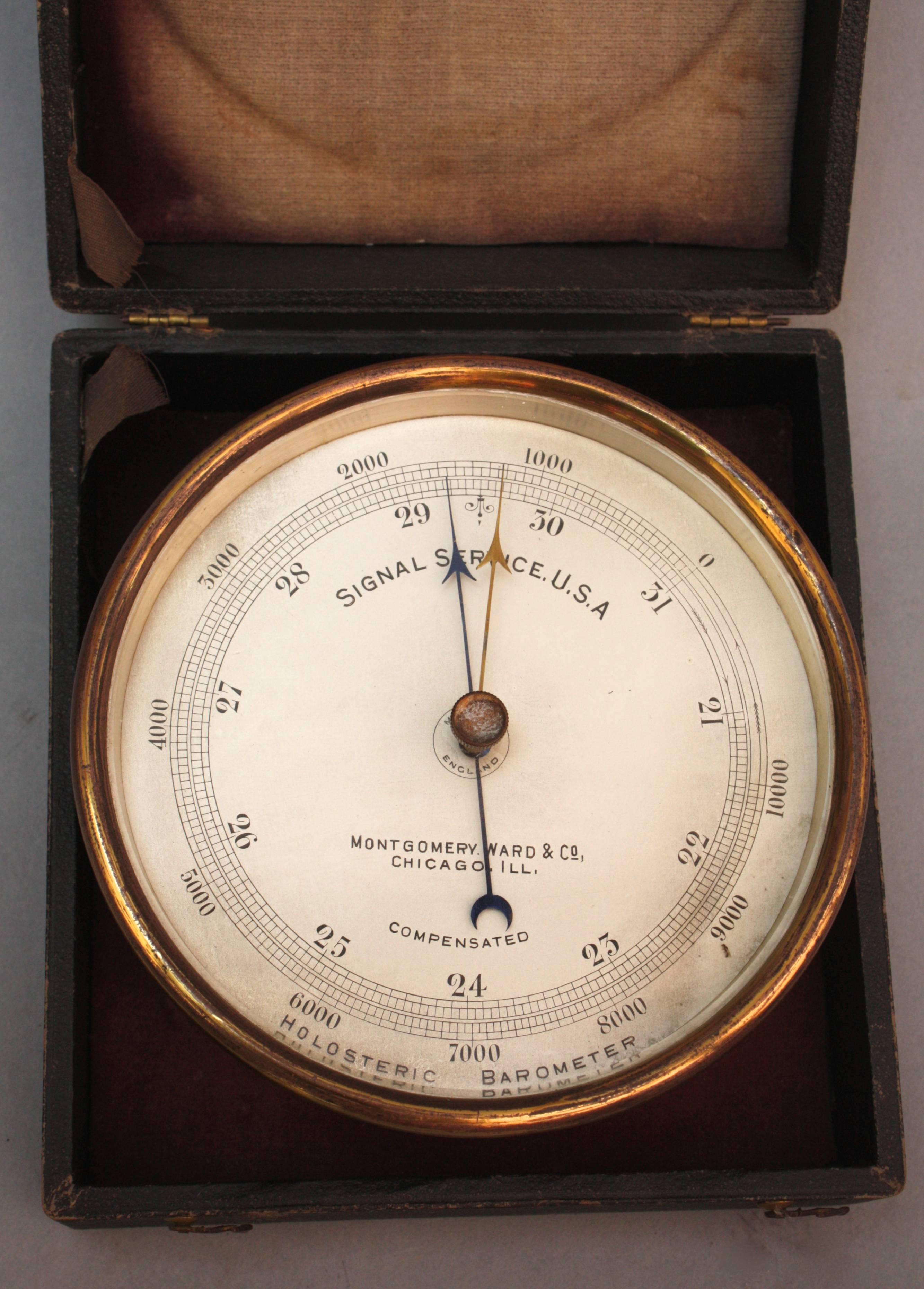 Brass Barometer in Original Case 1