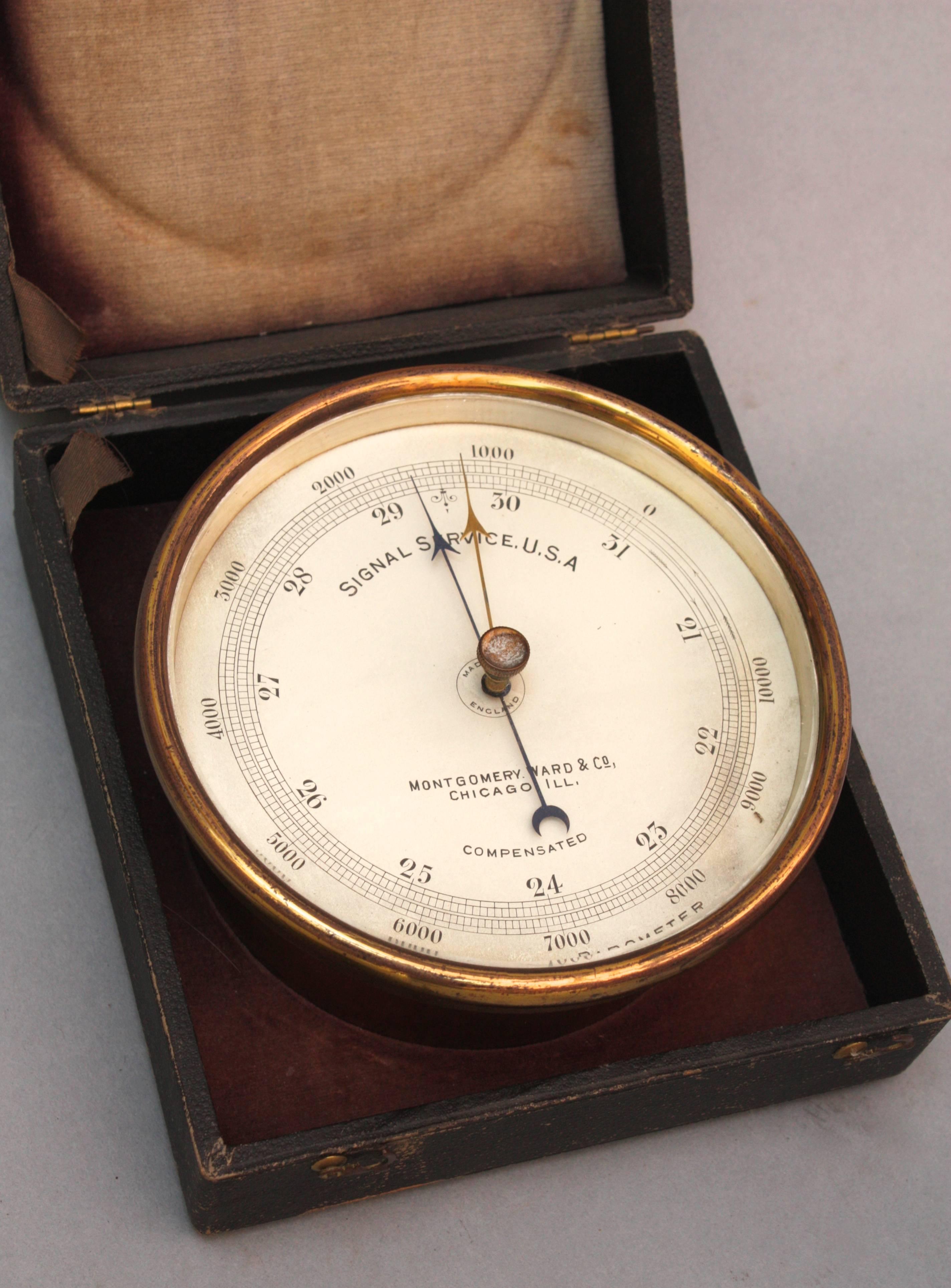 Brass Barometer in Original Case 2