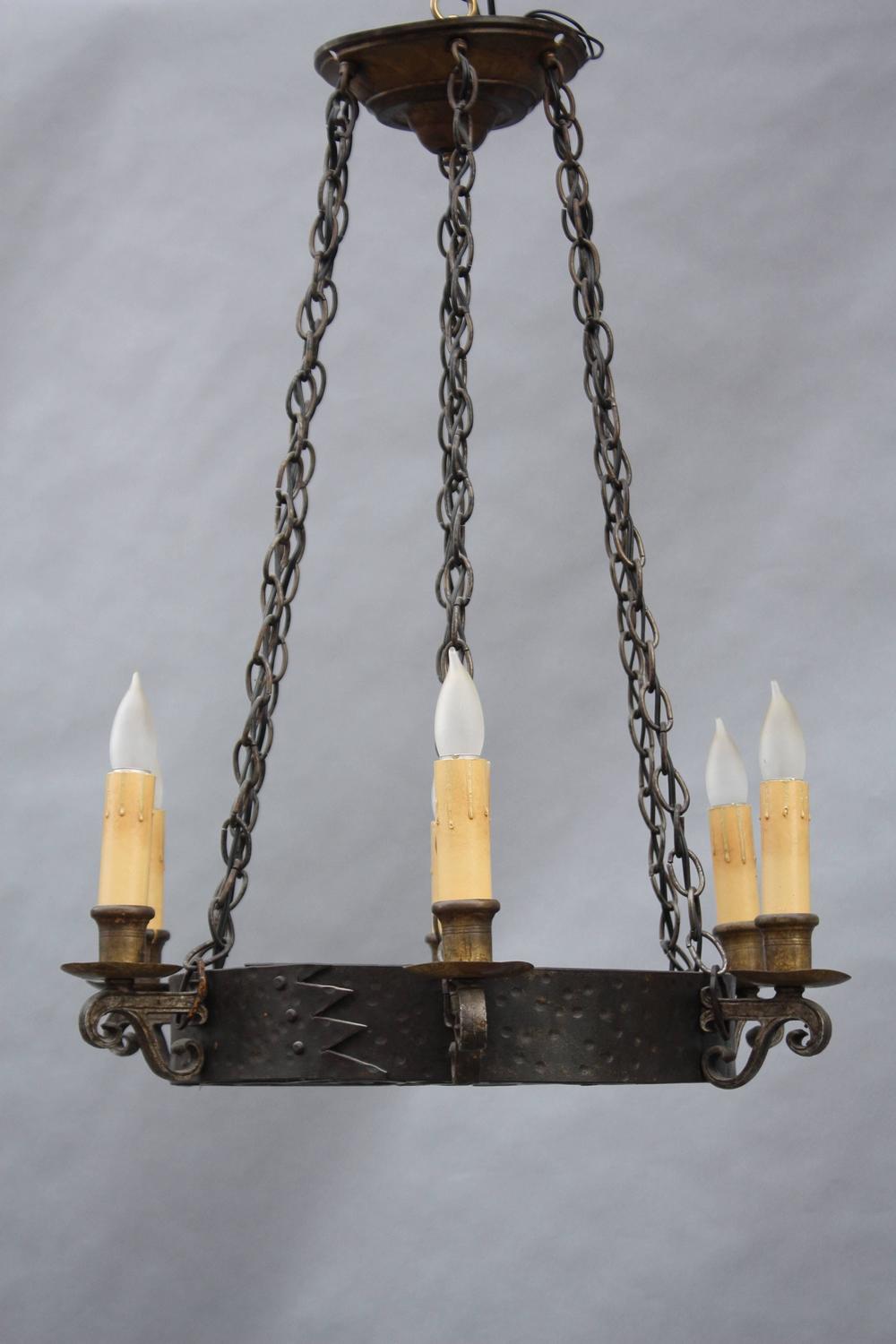 Antique Wrought Iron Spanish Revival Chandelier at 1stdibs
