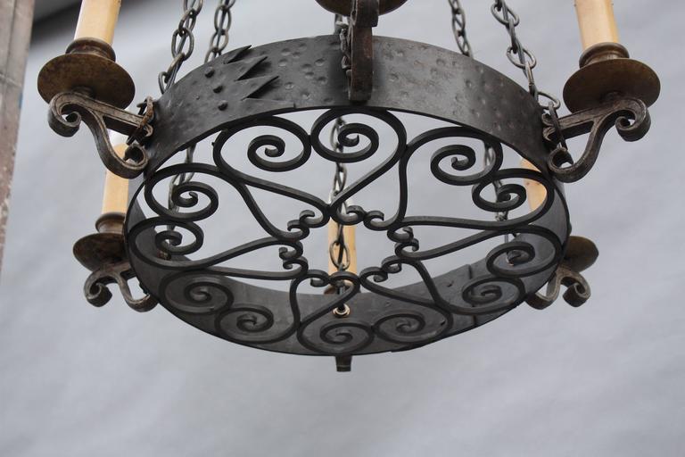 Antique Wrought Iron Spanish Revival Chandelier at 1stdibs