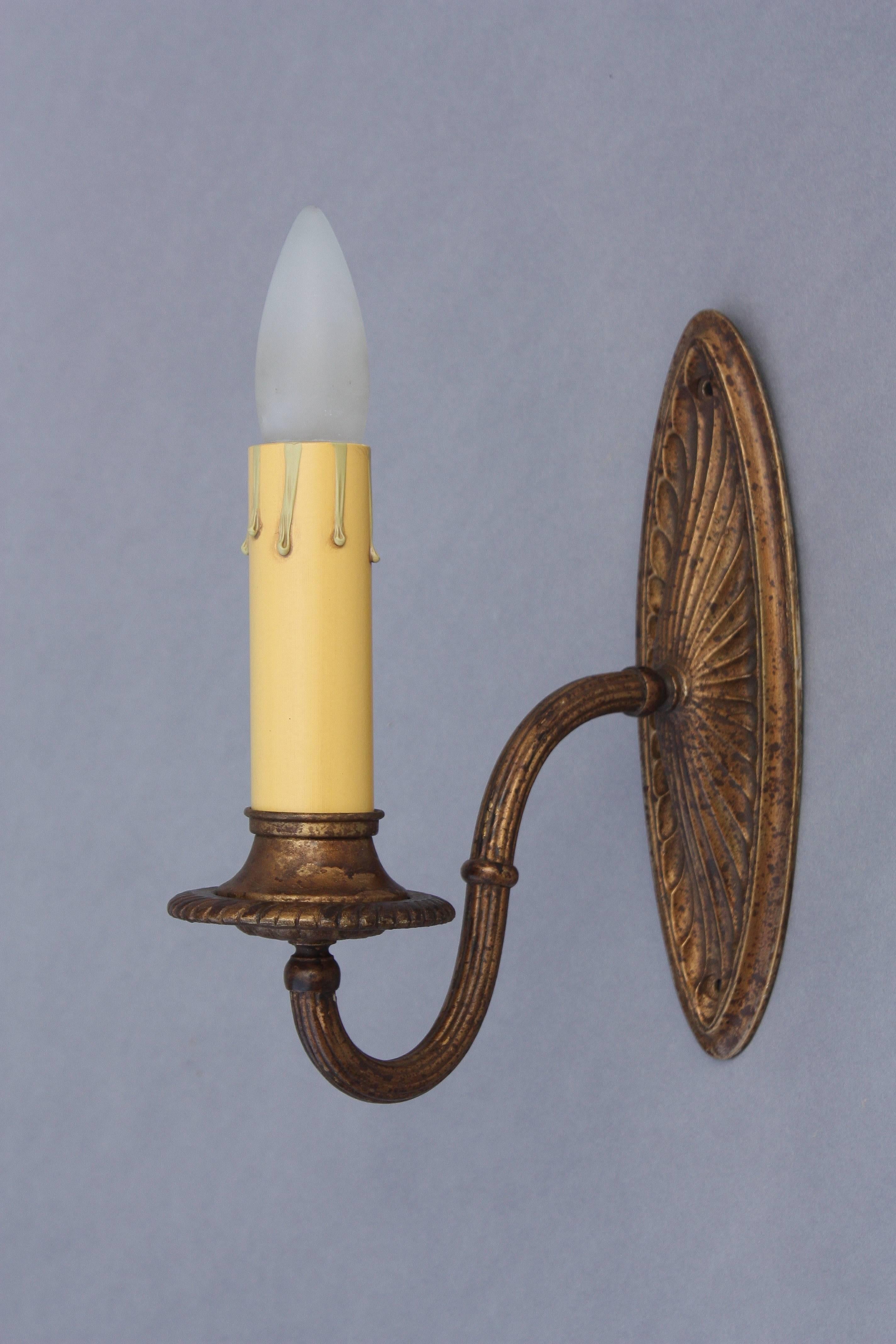 1 of 4 1920s sconces. Sold and priced individually. Note the backplate is not standard size.