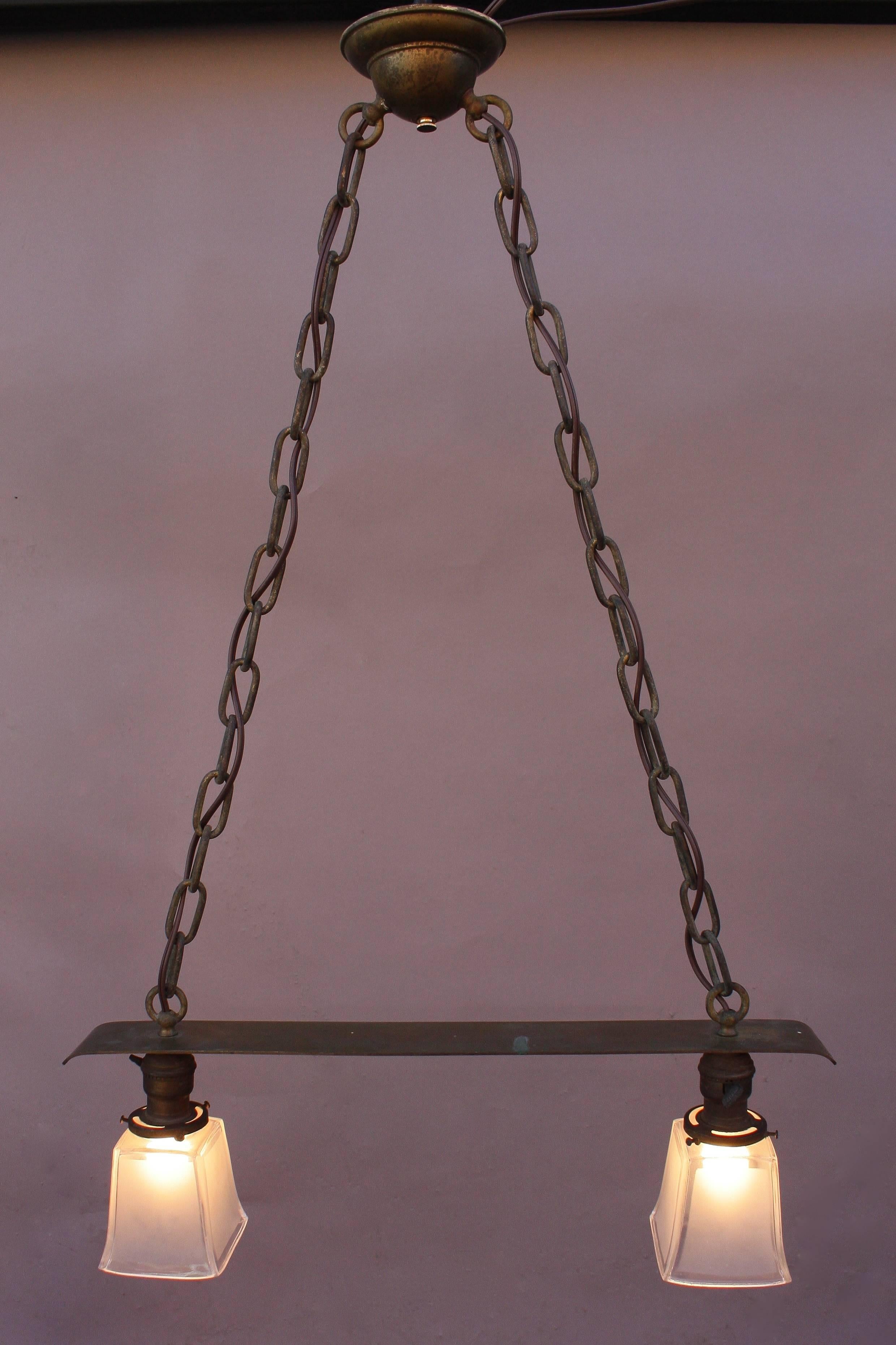 American Early 20th Century Copper Chandelier For Sale