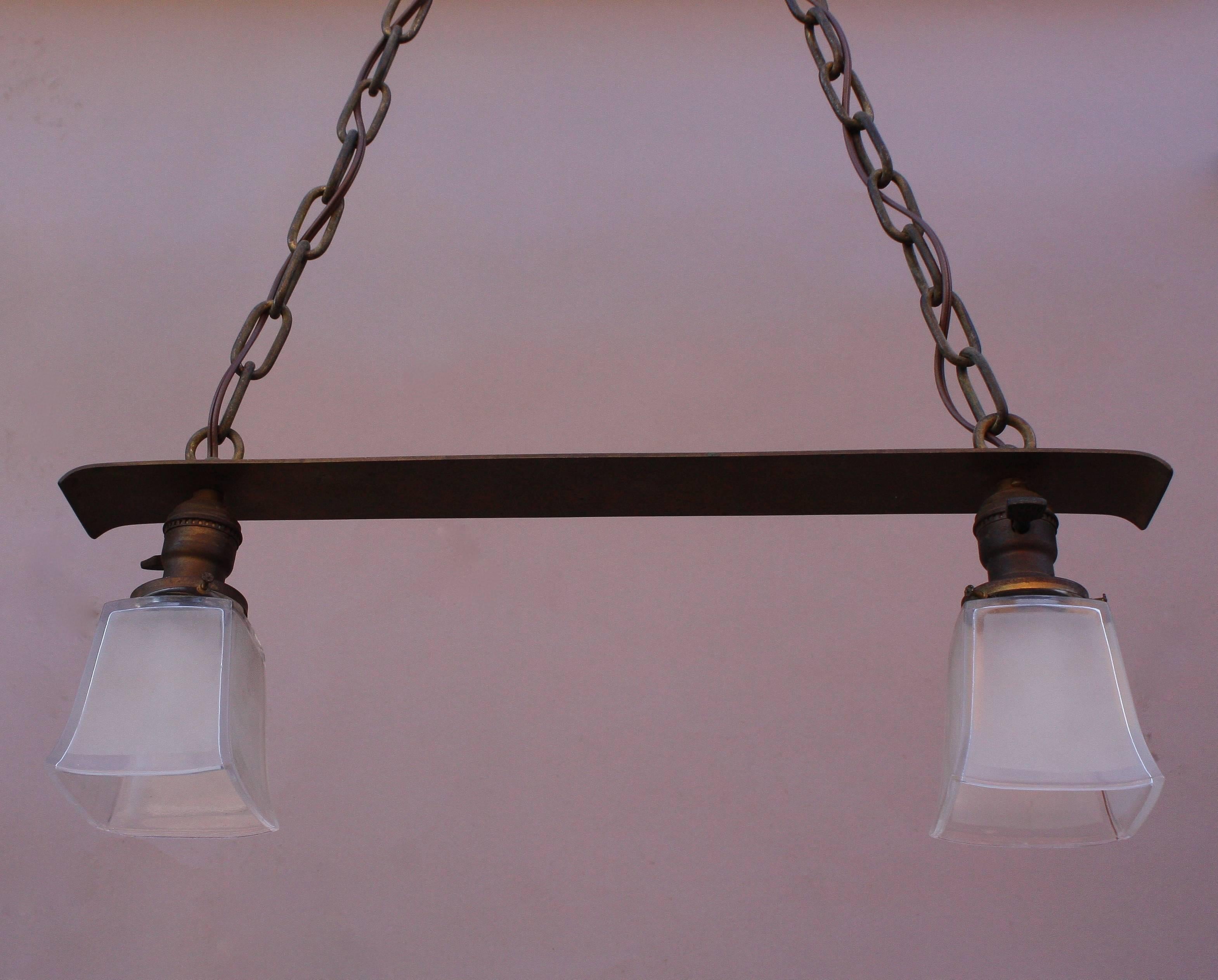 Early 20th Century Copper Chandelier In Good Condition For Sale In Pasadena, CA