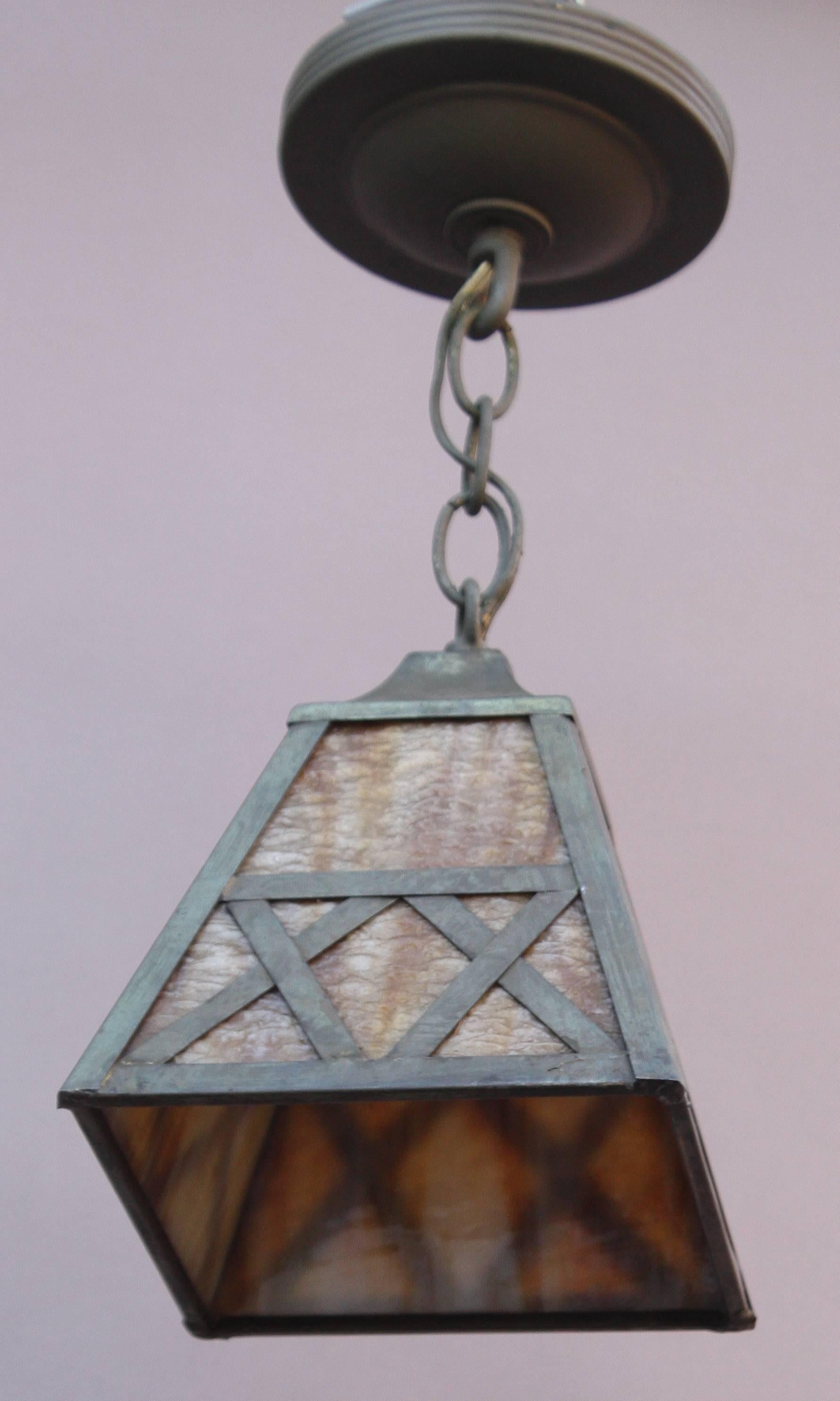 Early 20th Century One of Two Arts and Crafts Pendant Lights