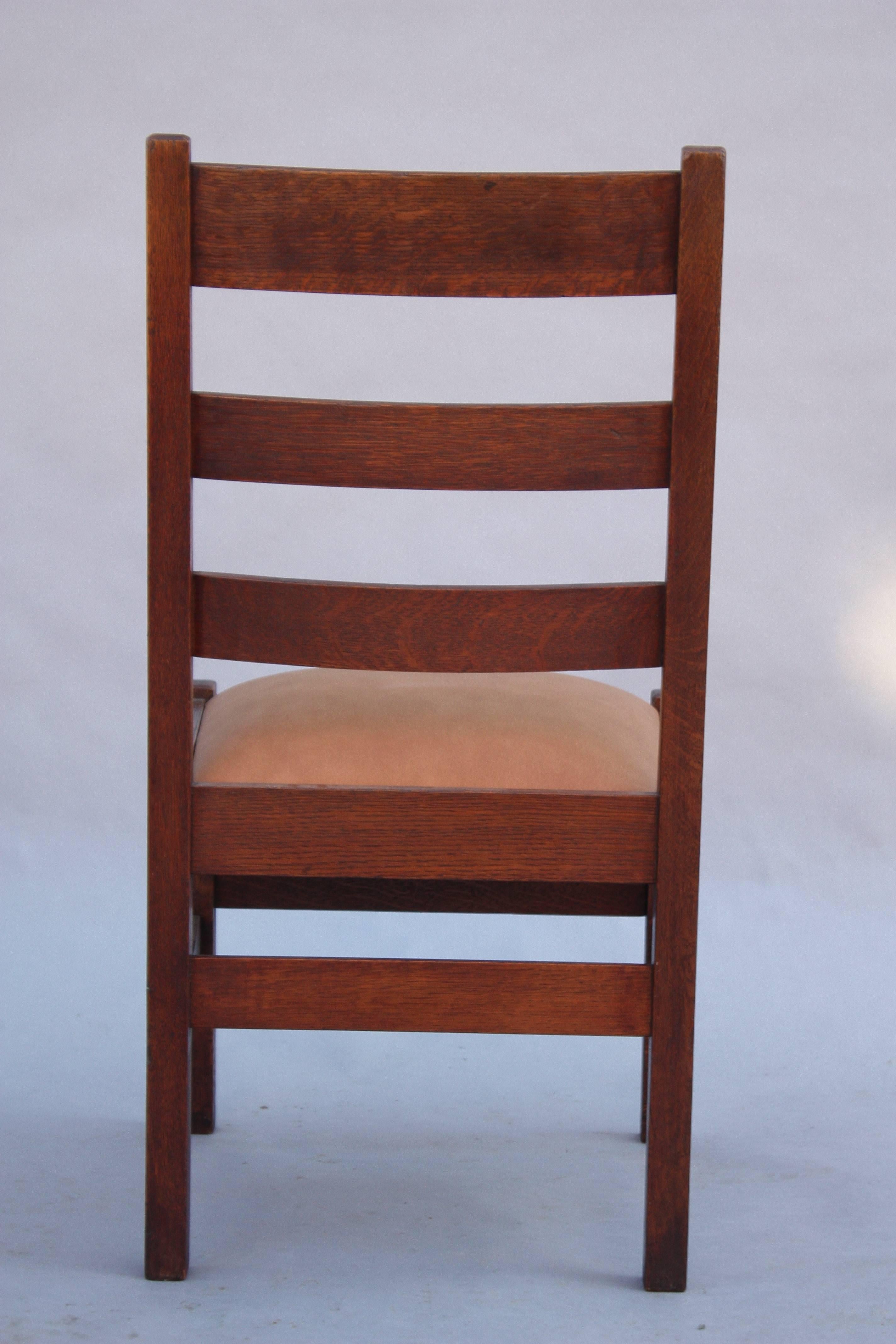American 1910 Arts & Crafts Ladder Back Chair For Sale