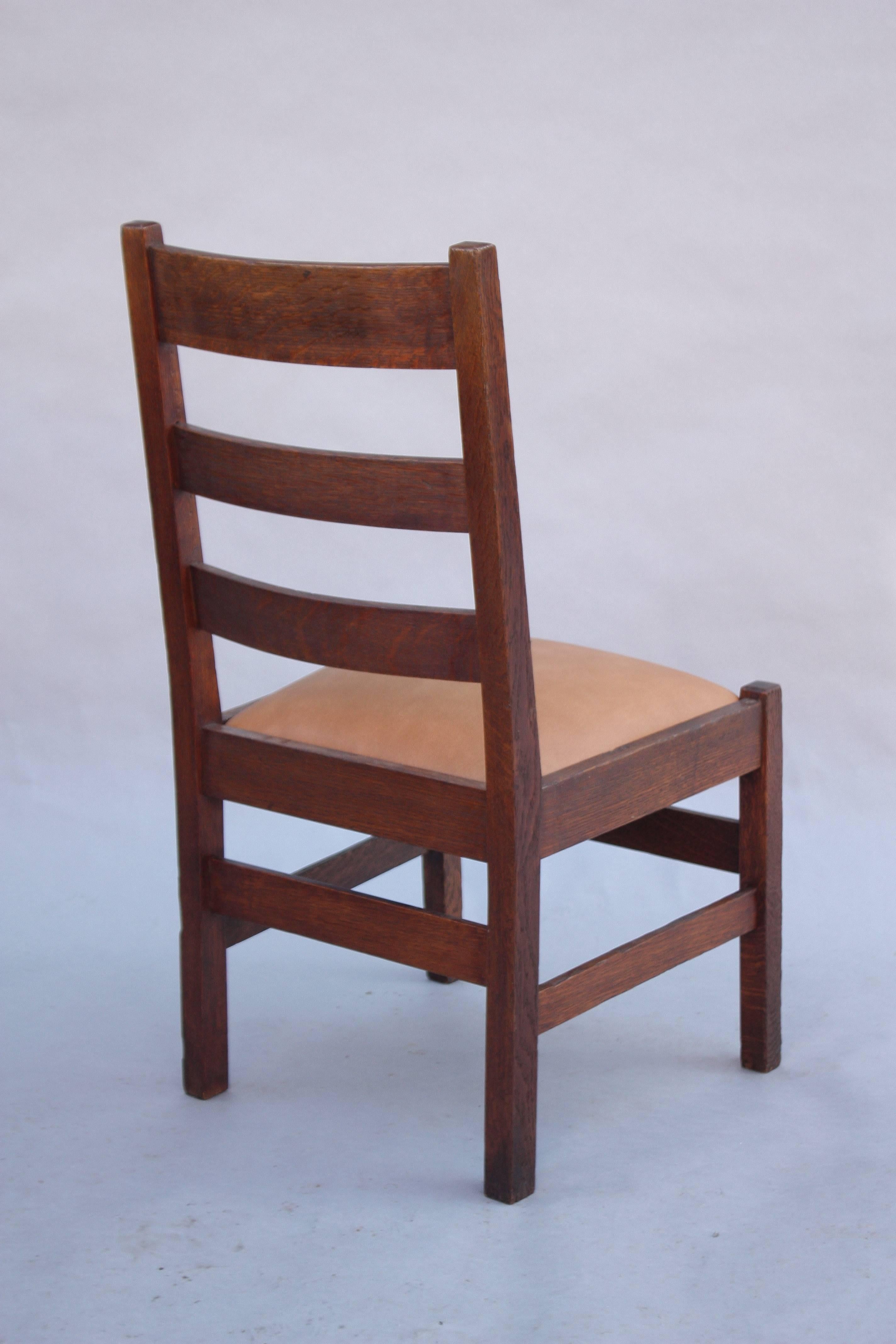 Early 20th Century 1910 Arts & Crafts Ladder Back Chair For Sale