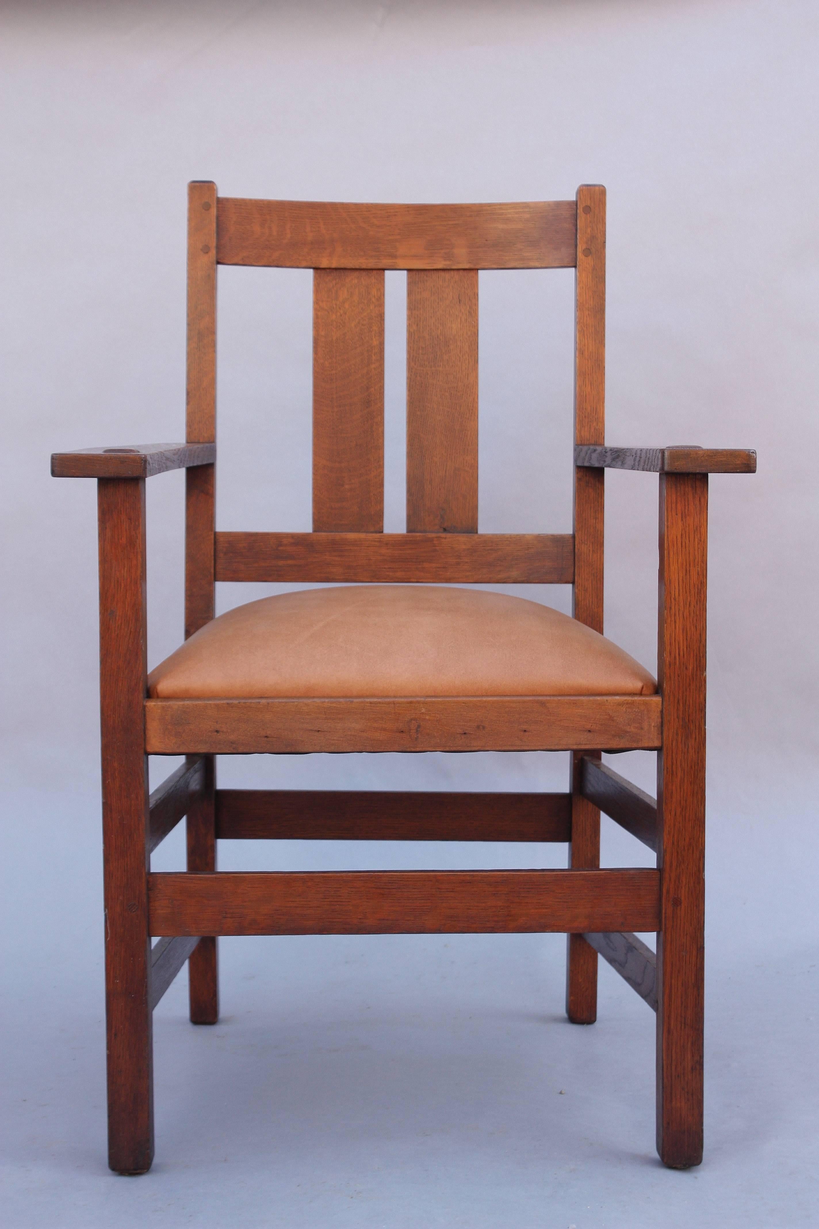 1910 Signed Stickley Armchair 1