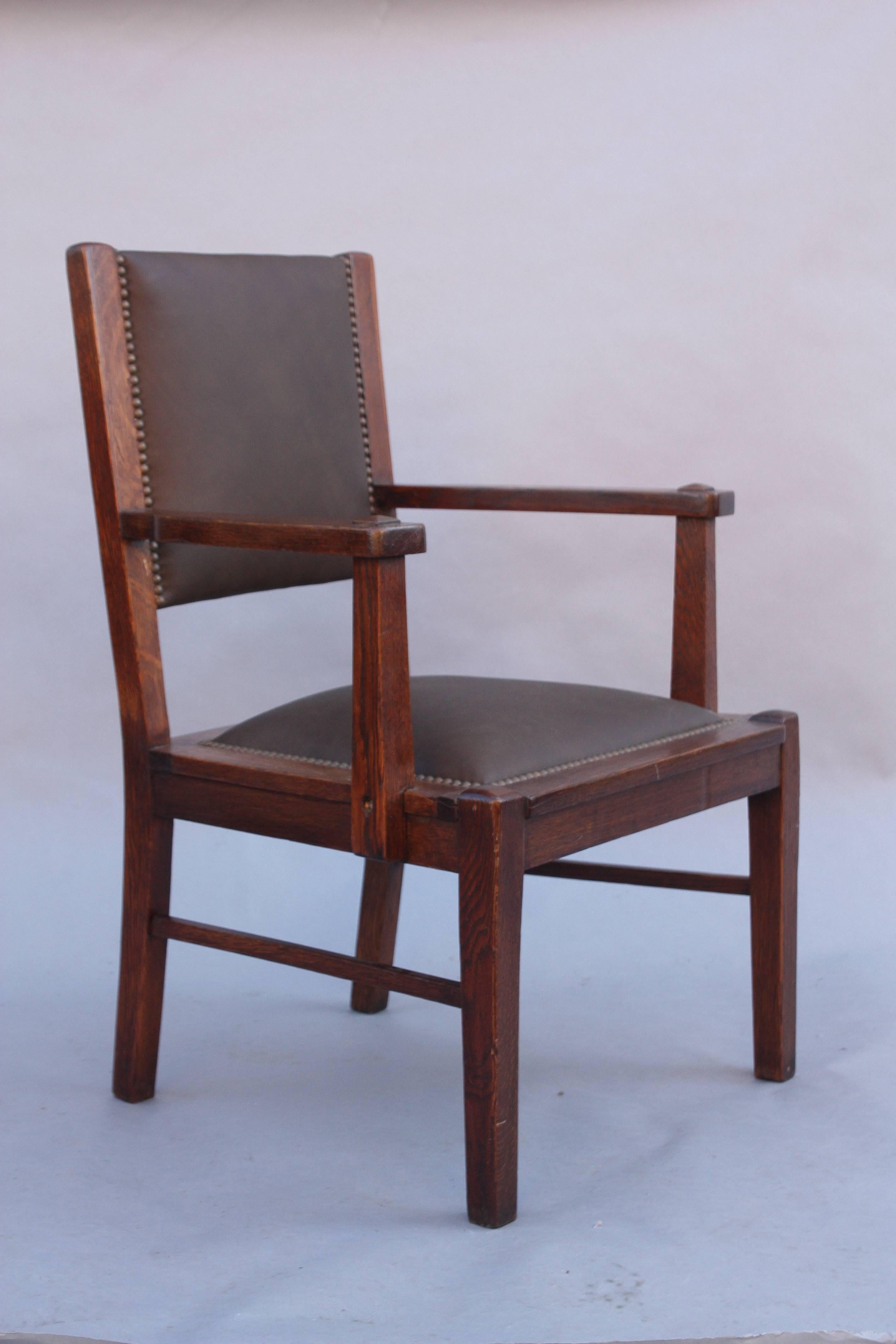 Early 20th Century Antique Arts and Crafts Armchair, circa 1910 For Sale