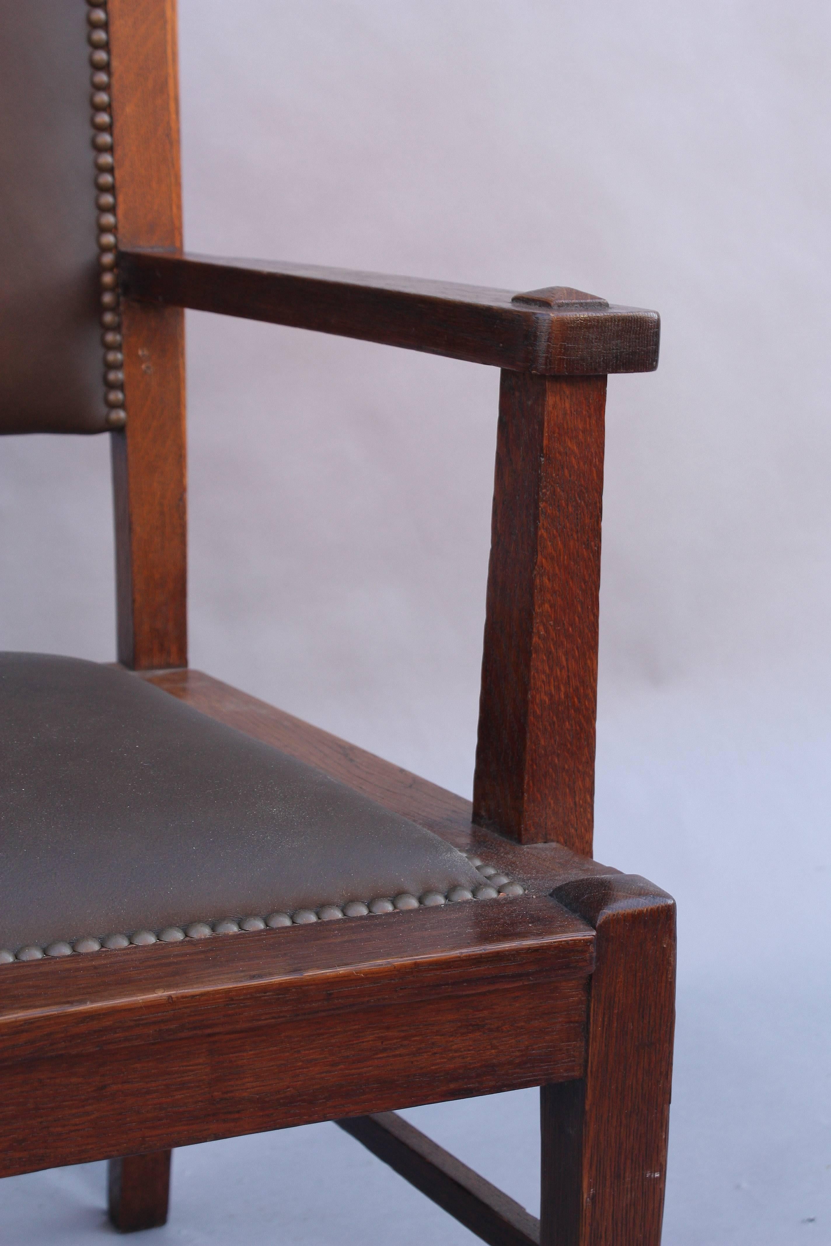 Antique Arts and Crafts Armchair, circa 1910 For Sale 2