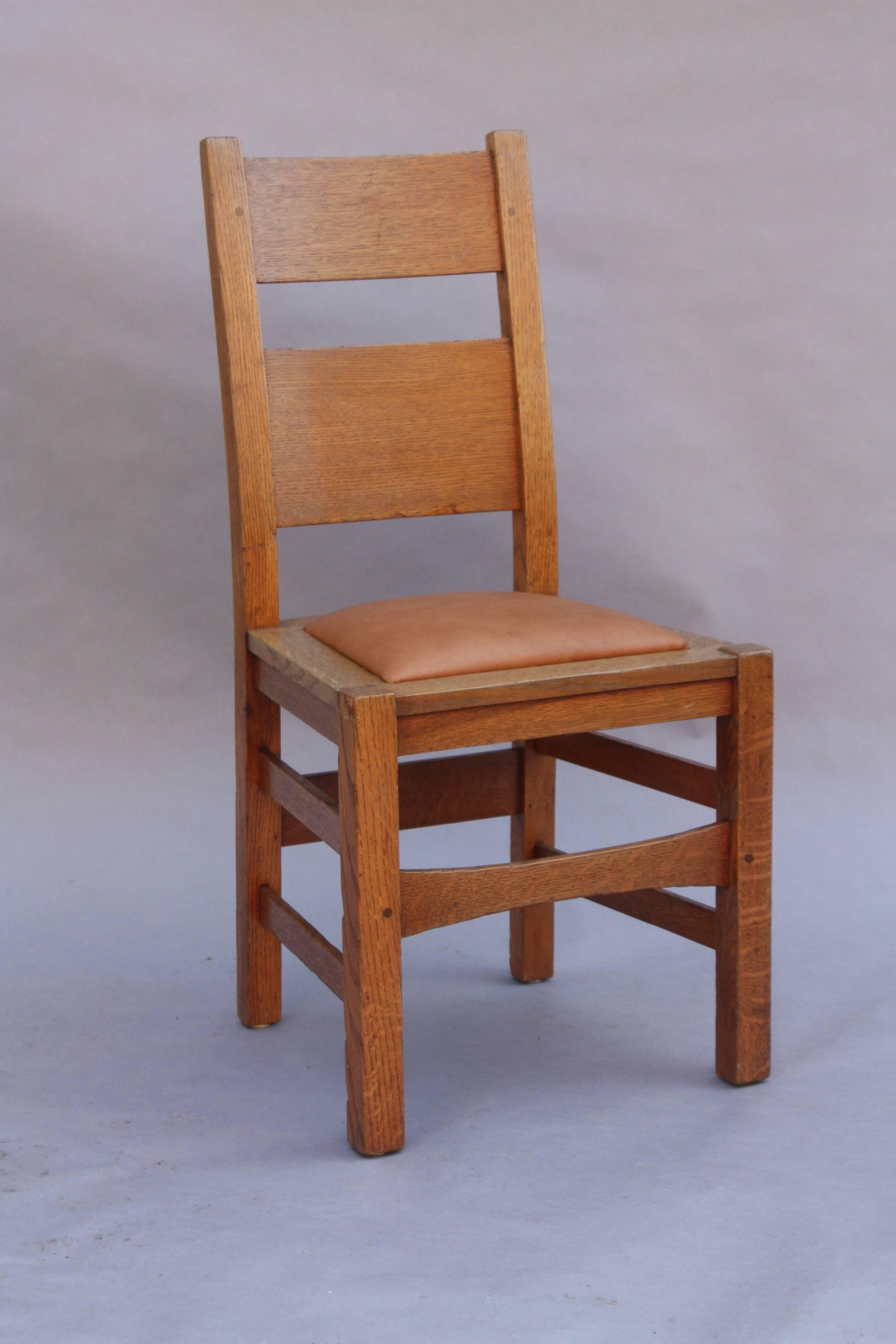 1 of 3 Arts and Crafts Period Side Chairs In Good Condition In Pasadena, CA