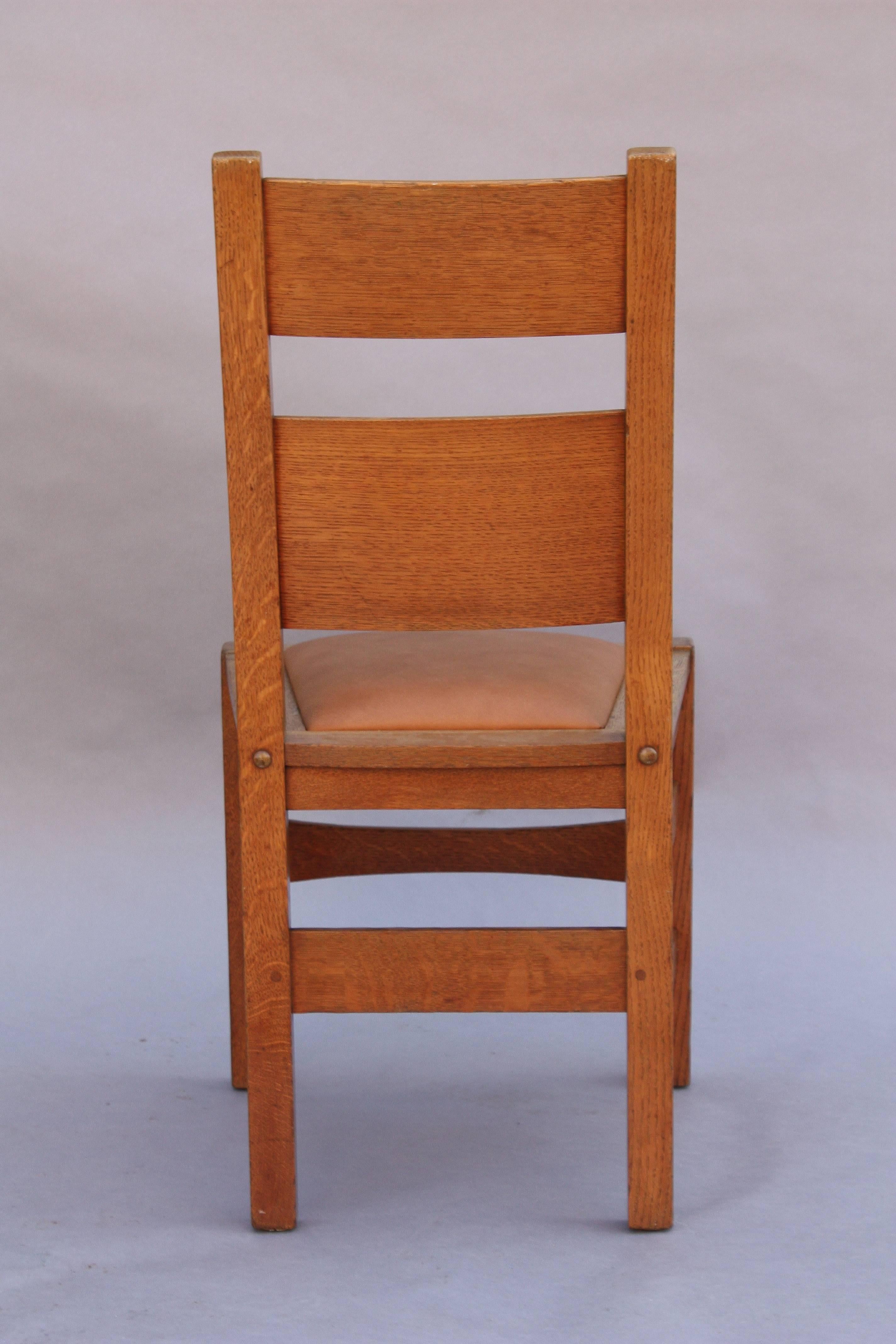 American 1 of 3 Arts and Crafts Period Side Chairs