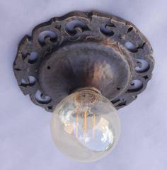 1920s Cast Iron Ceiling Mount Light