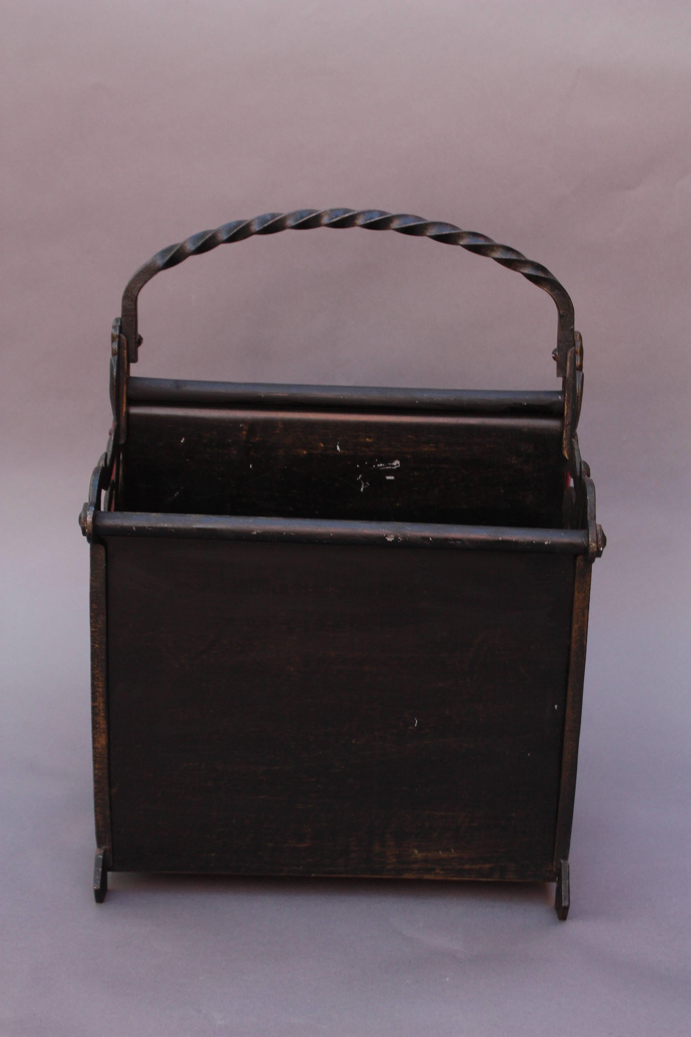 vintage wrought iron magazine rack