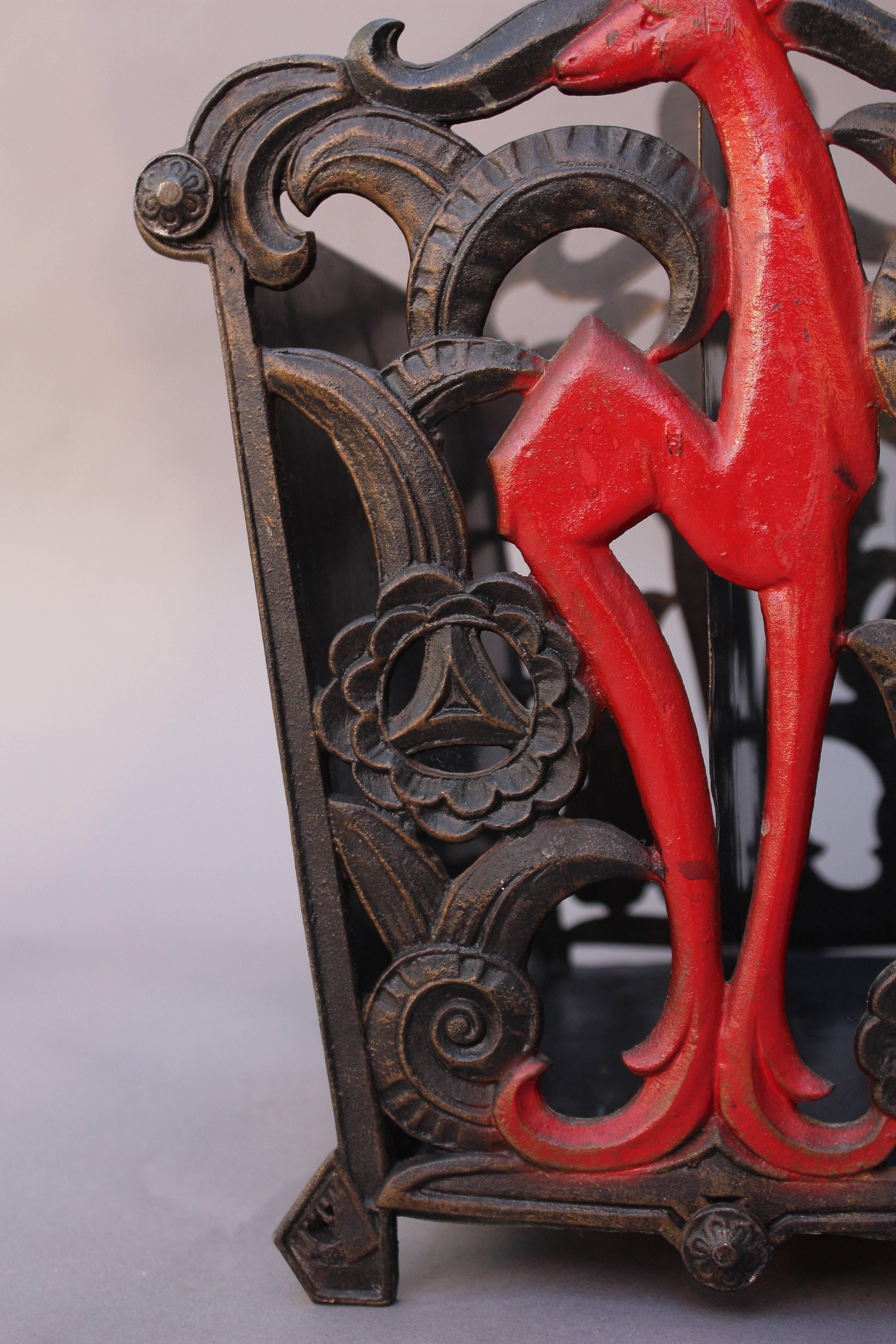 Spanish Colonial 1920s Cast Iron Magazine Rack