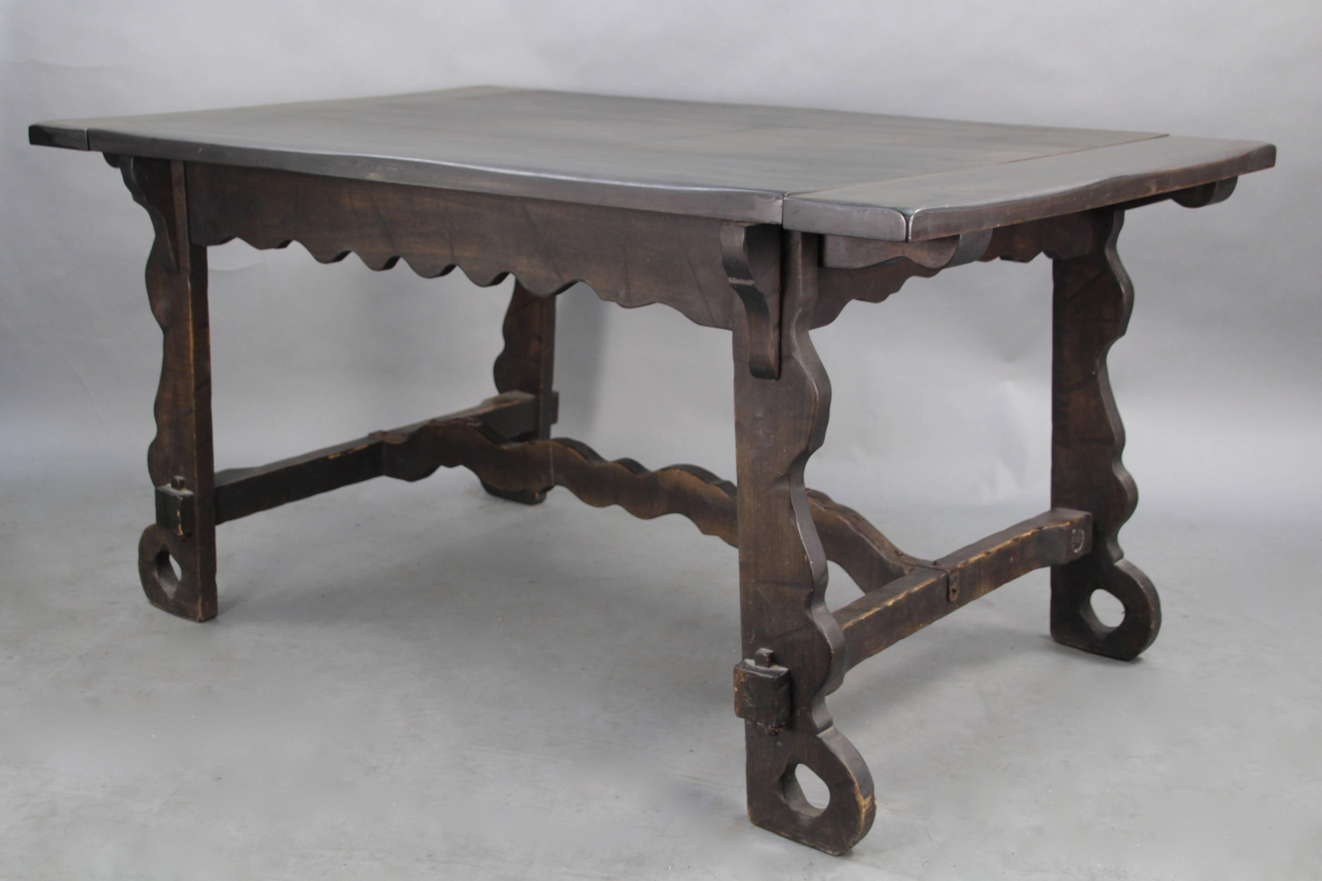 American 1930s Large Signed Monterey Table with Extensions
