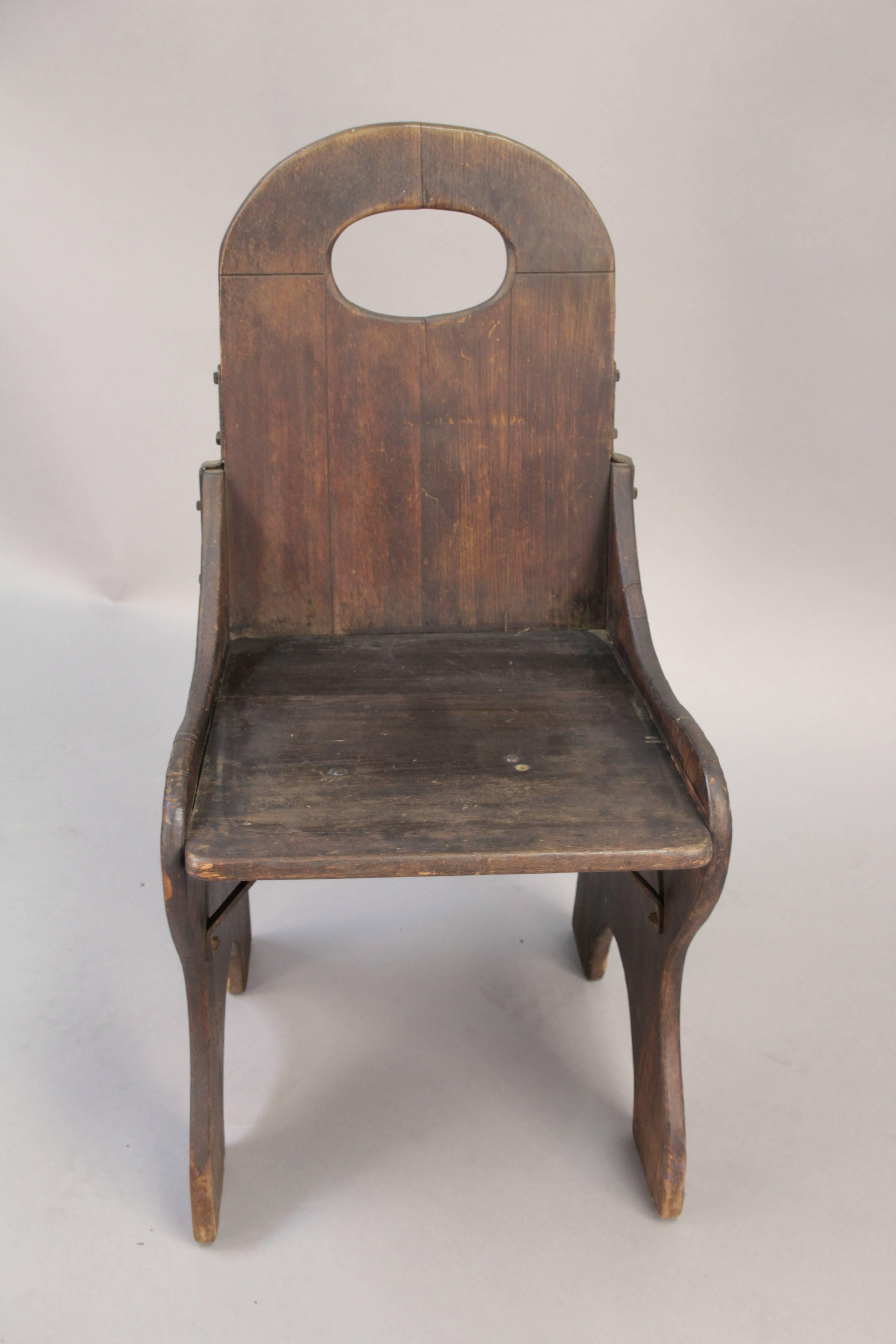 Rancho Monterey 1930s Monterey Monks Chair in All Original Old Wood Finish