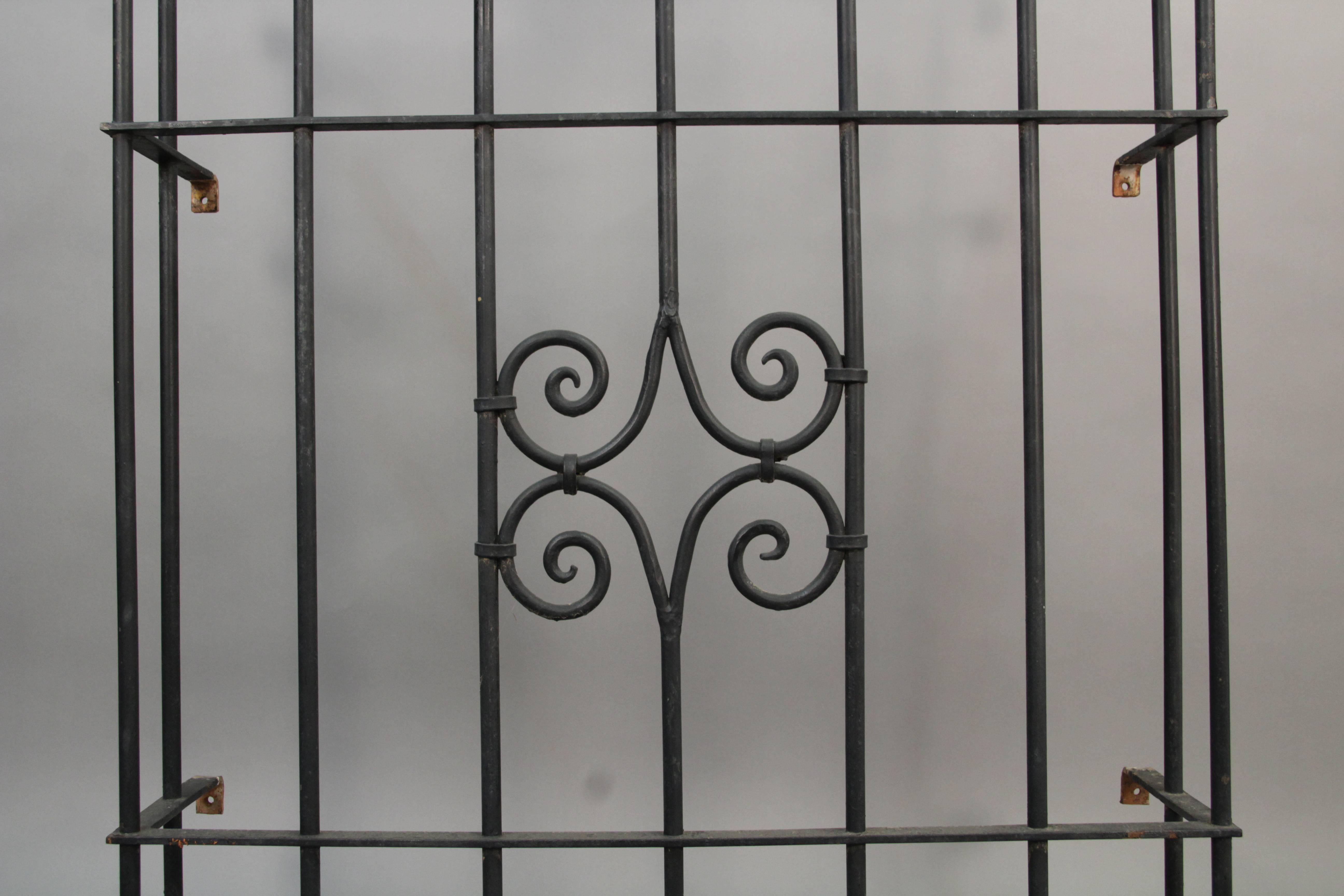 Early 20th Century 1920s Wrought Iron Window Grill