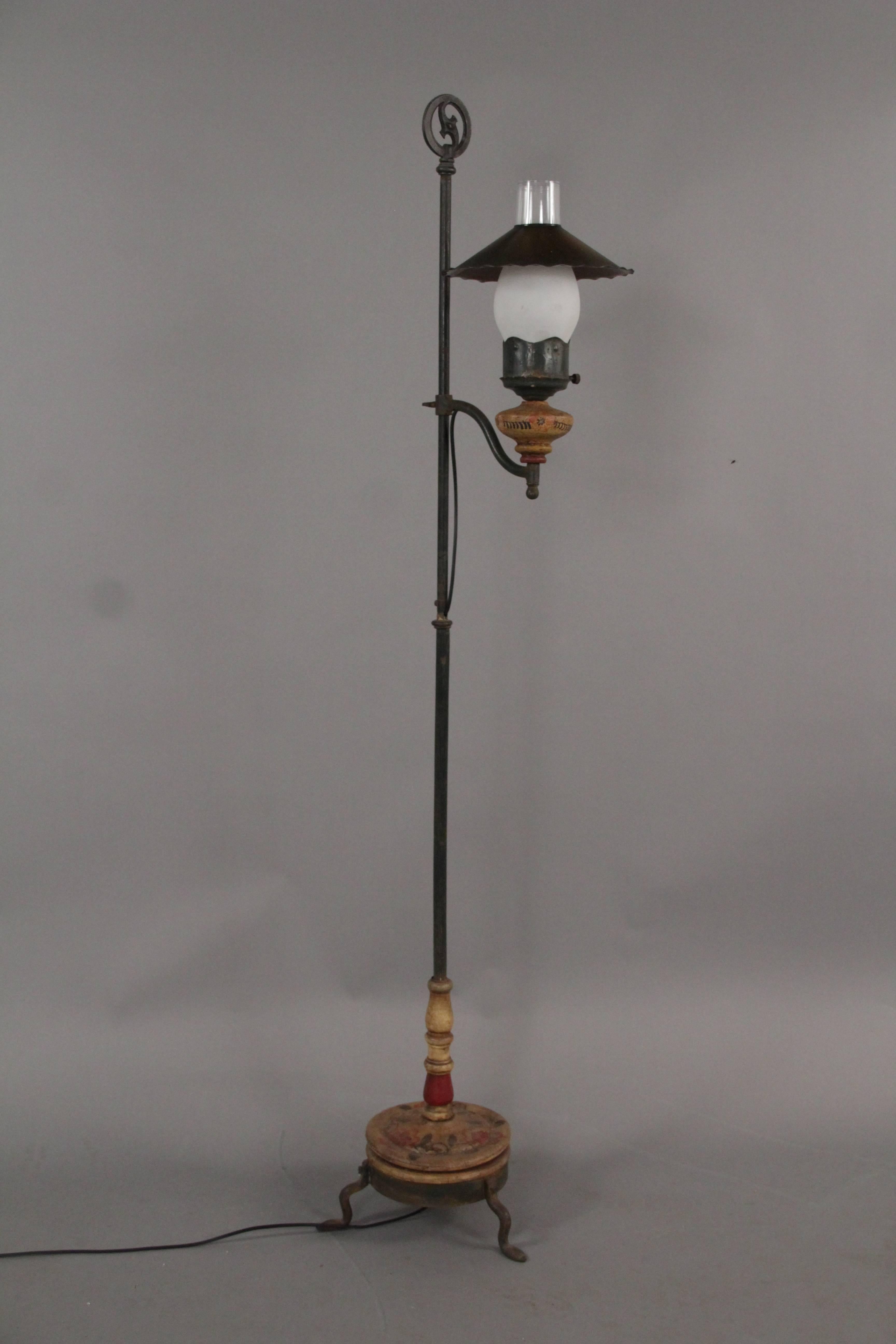 Rancho Monterey 1930s Monterey Period Adjustable Iron and Wood Lamp