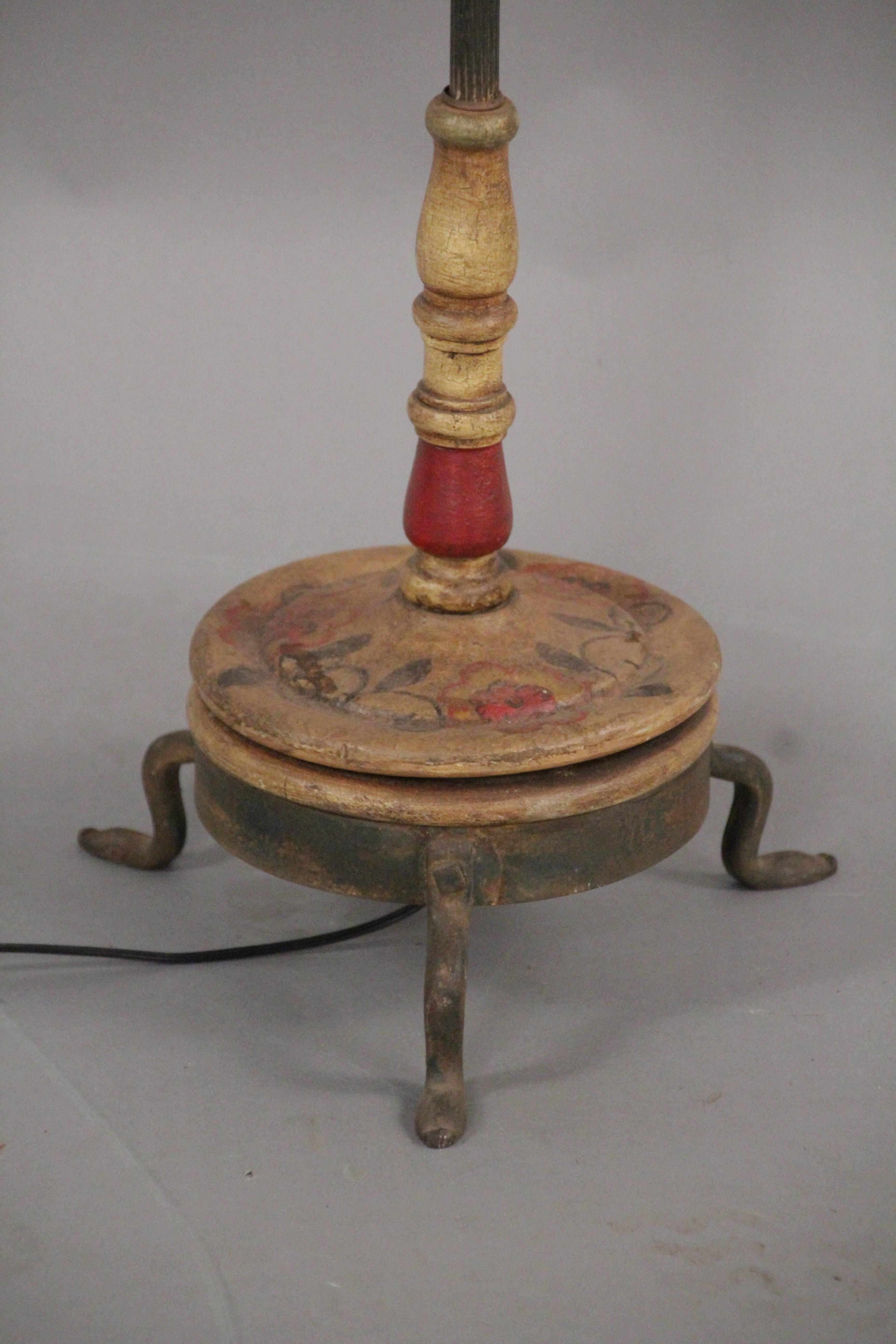1930s Monterey Period Adjustable Iron and Wood Lamp 1