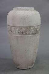 Large and Impressive 1920s Concrete Vase with Grapevine Motif