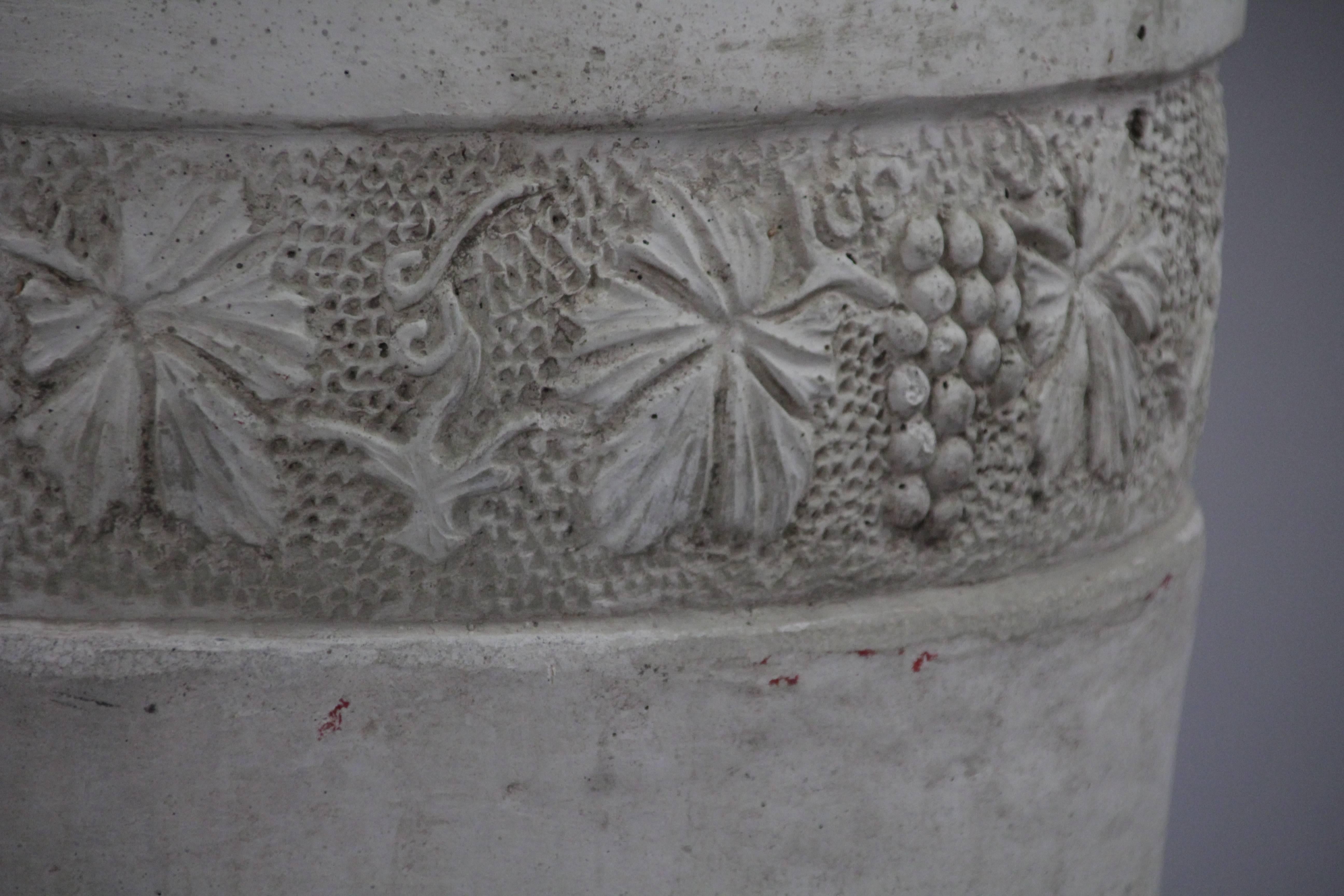 Large and Impressive 1920s Concrete Vase with Grapevine Motif For Sale 1
