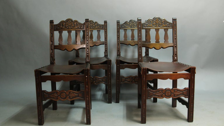 Spanish Leather Dining Room Chairs