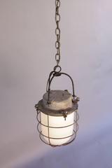 Vintage Industrial Pendant Light with Glass Globe
