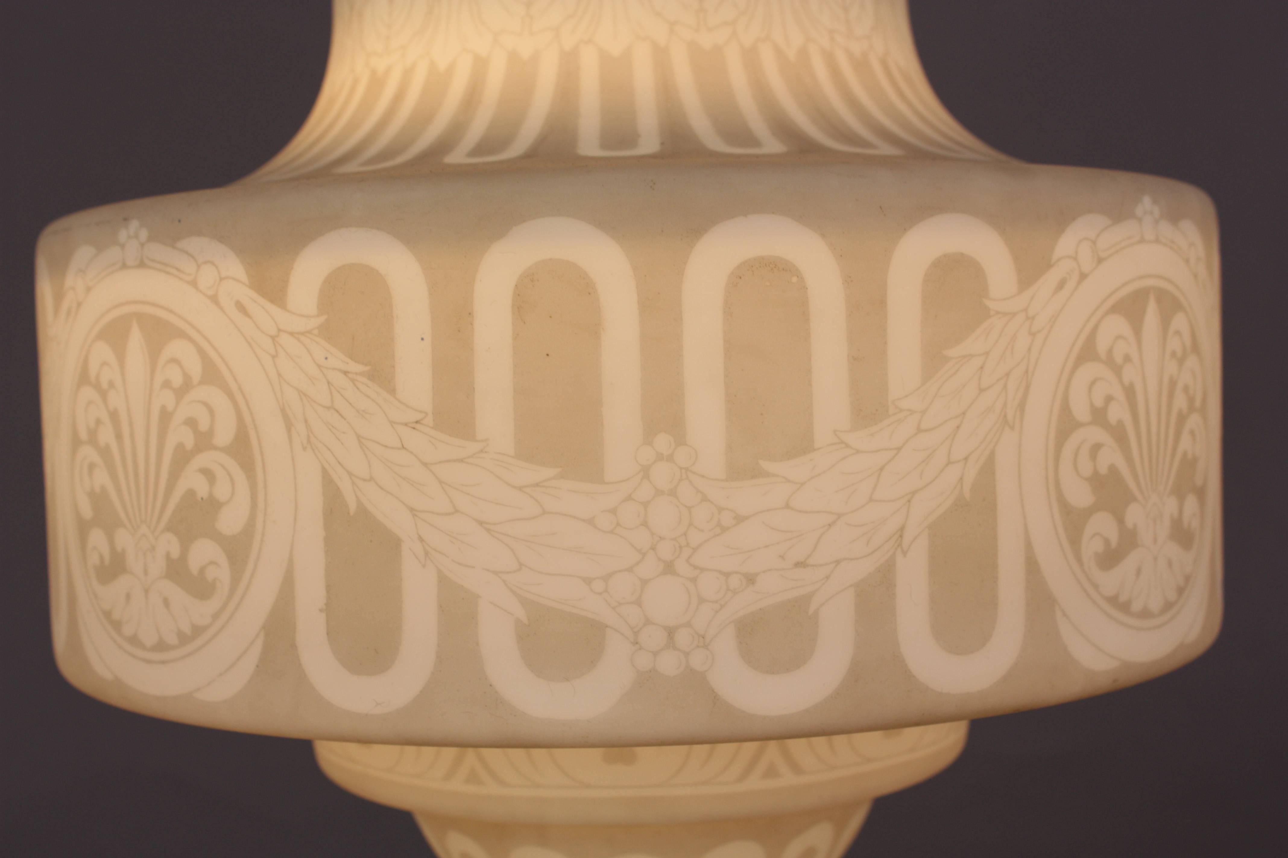 Antique Greek Revival Pendant Light In Good Condition In Pasadena, CA