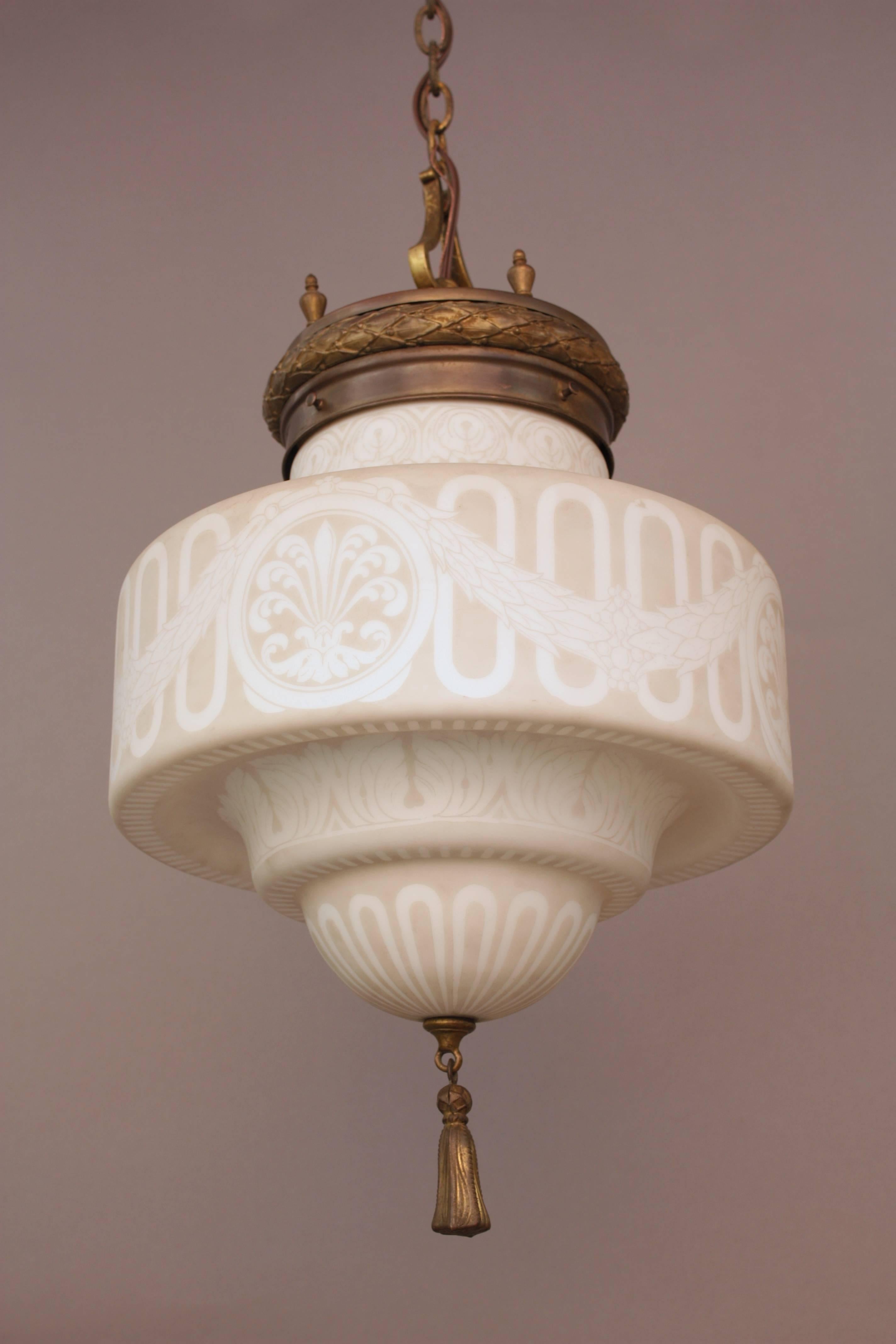 Early 20th Century Antique Greek Revival Pendant Light