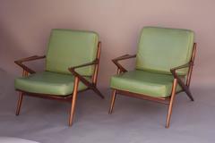 Pair of Danish Modern Z-Lounge Chairs by Poul Jensen with Selig Tag
