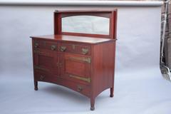 Mahogany Arts and Crafts, Art Nouveau Sideboard with Mirror