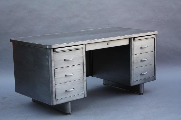 MidCentury Industrial Steelcase Tanker Desk at 1stDibs