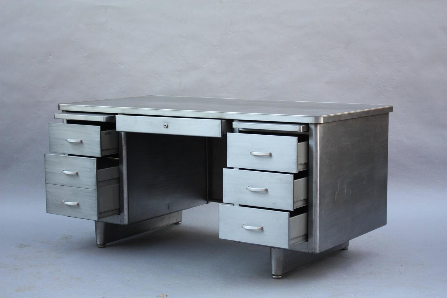 MidCentury Industrial Steelcase Tanker Desk at 1stdibs